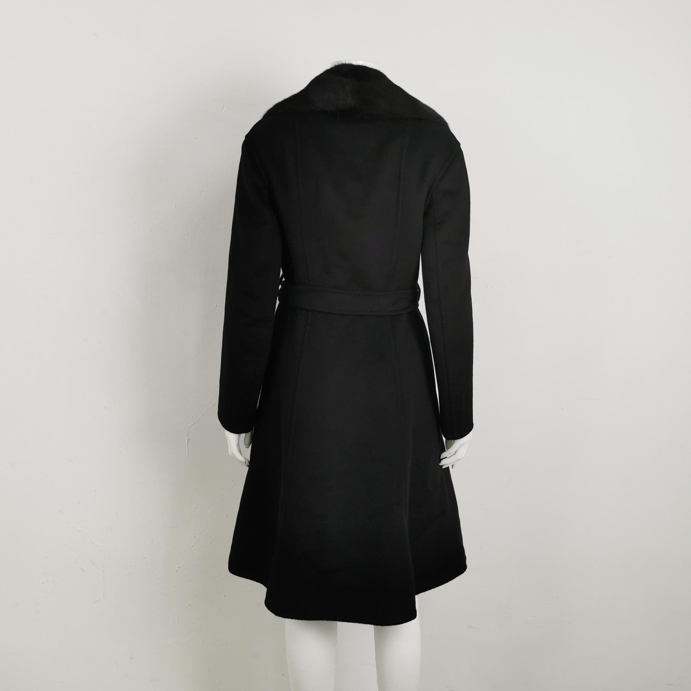 Prada Prada Black Rabbit Hair Wool Blend Coat 0079 Size US S / EU 44-46 / 1 - 2 Thumbnail