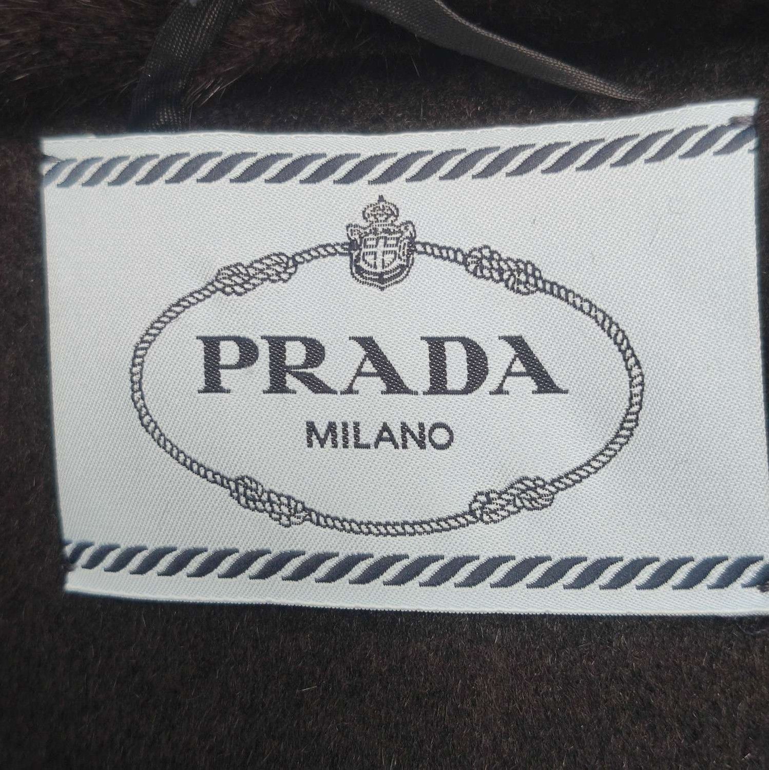 Prada Prada Black Rabbit Hair Wool Blend Coat 0079 Size US S / EU 44-46 / 1 - 4 Thumbnail