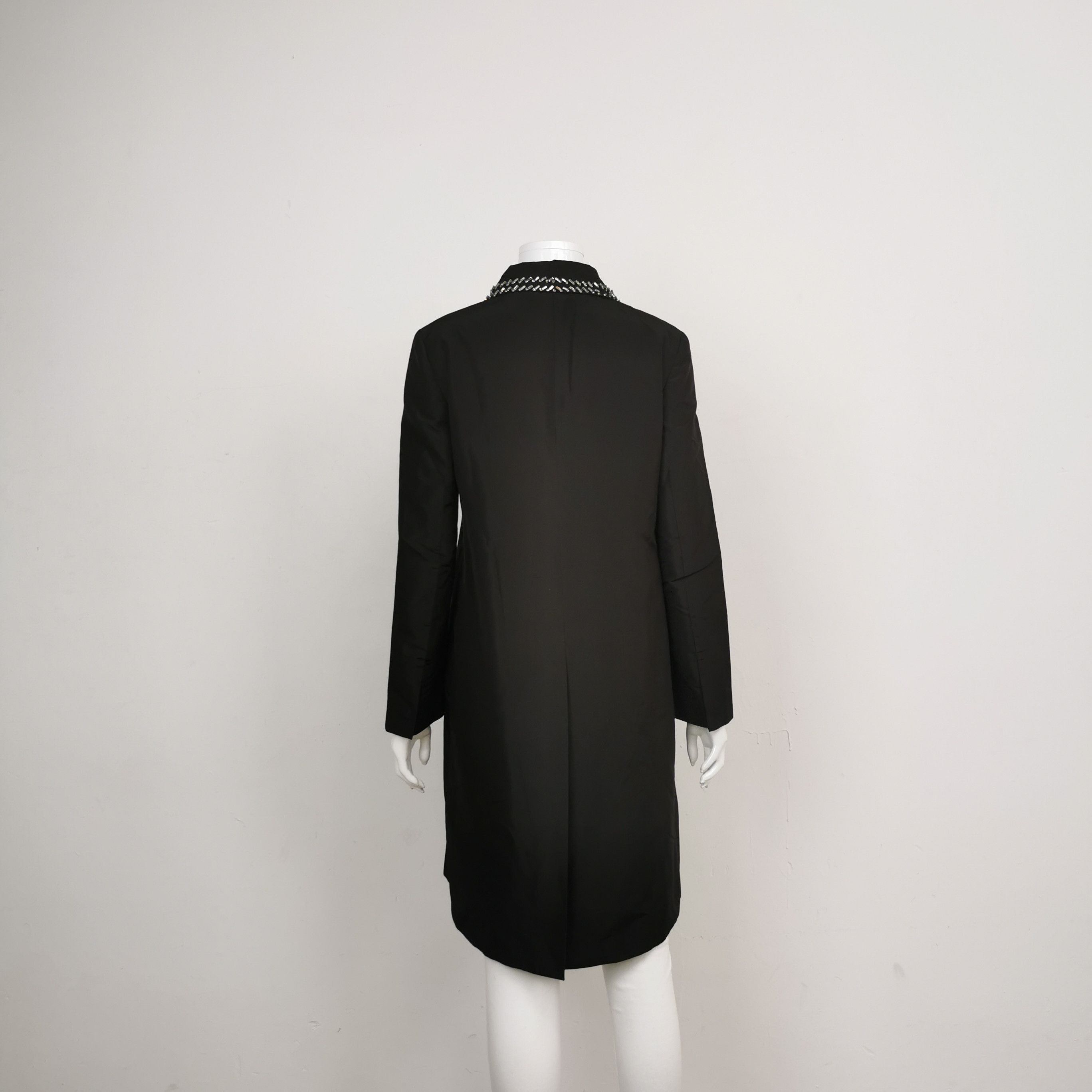 Prada Prada Black Silk-Collar Decorated Coat 0079 Size US L / EU 52-54 / 3 - 2 Thumbnail