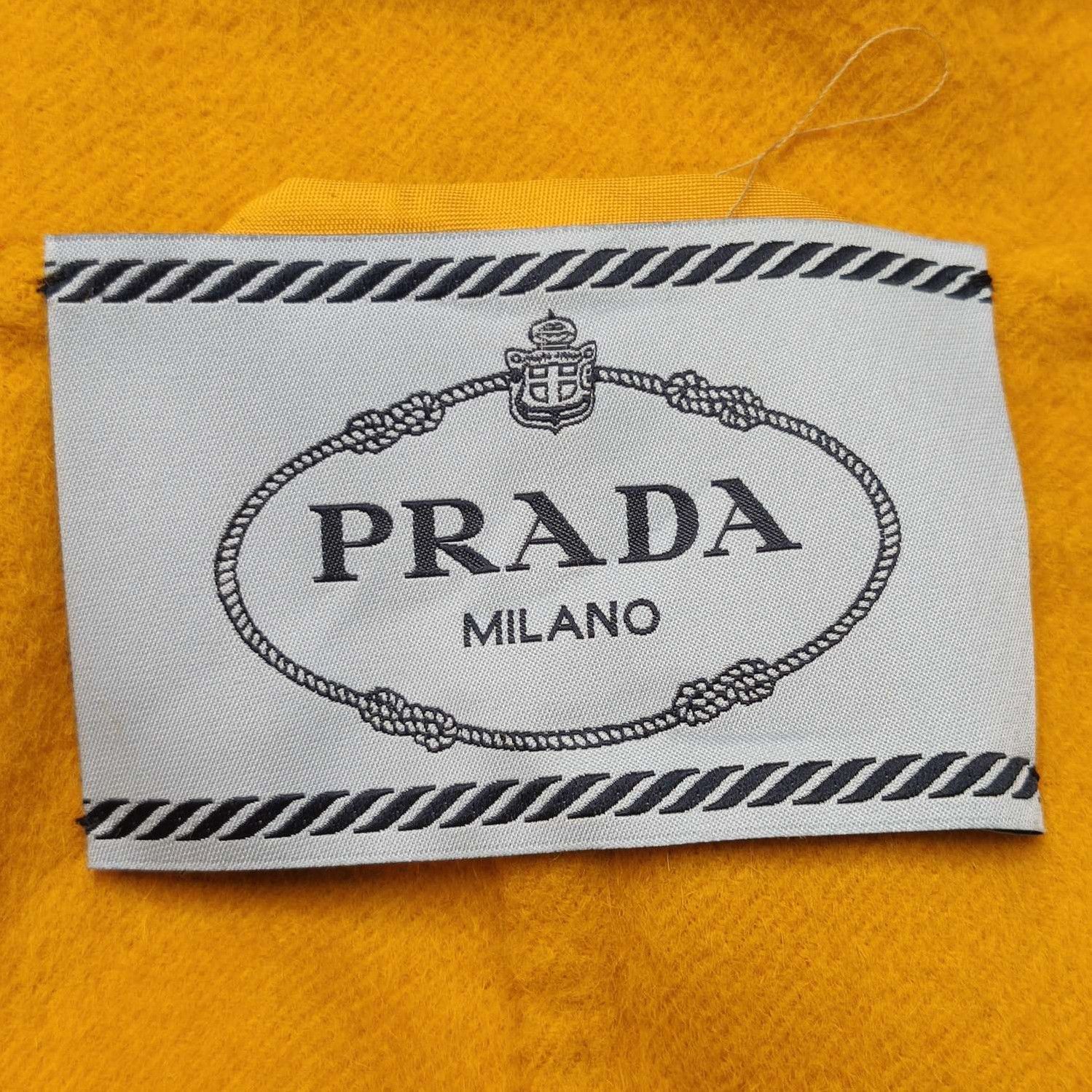Prada Prada Wool Blend Mustard Long Coat 0079 Size US L / EU 52-54 / 3 - 3 Thumbnail