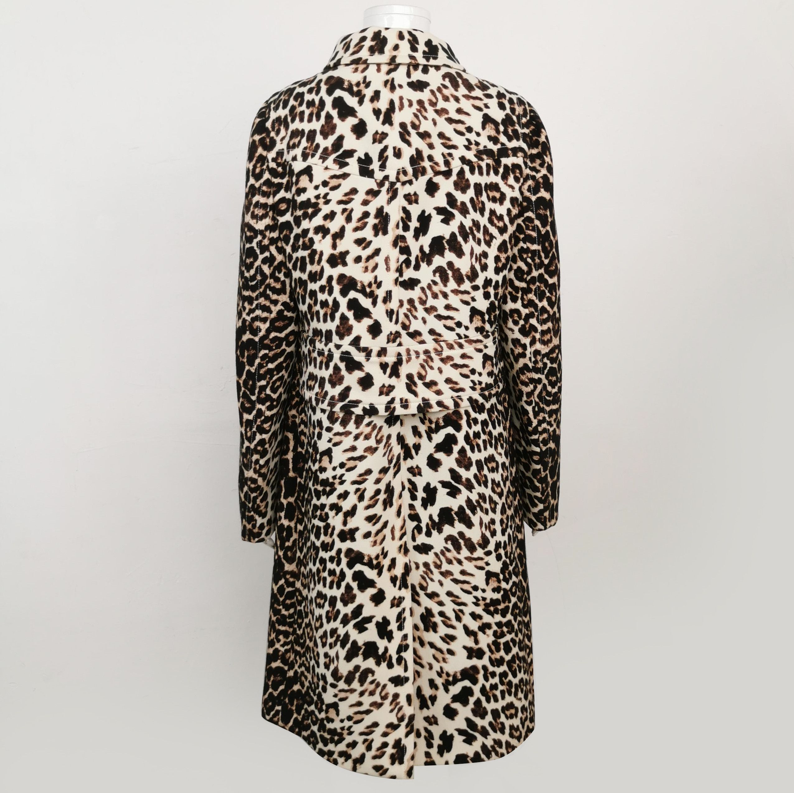 Prada Prada Wool Leopard Print Long Sleeve Coat 0079 Size US L / EU 52-54 / 3 - 2 Thumbnail