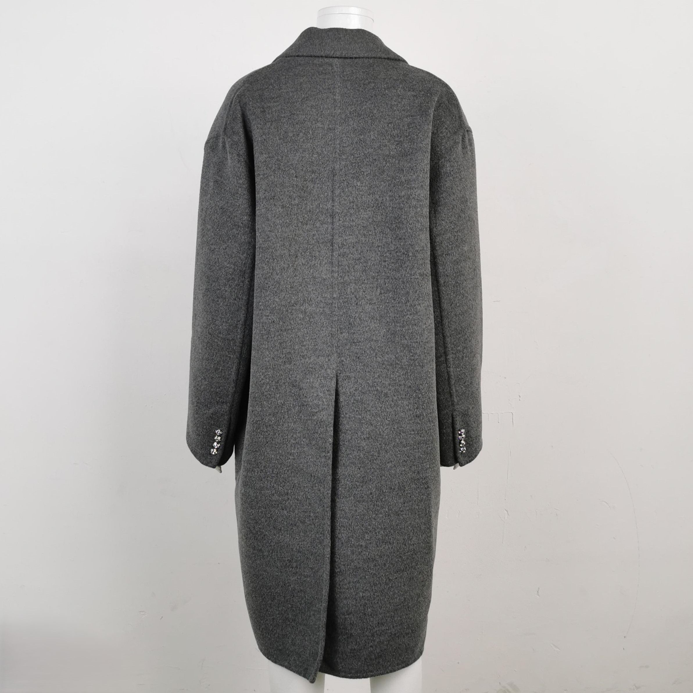 Prada Prada Grey Wool Blend Overcoat for Women 0079 Size US M / EU 48-50 / 2 - 2 Thumbnail