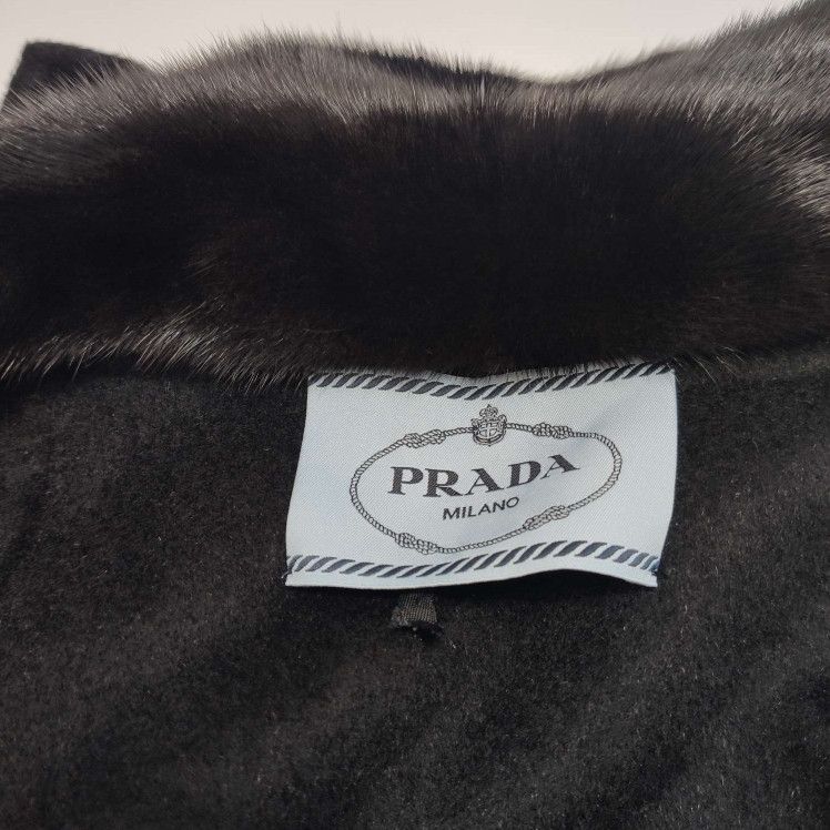 Prada Prada Black Wool Blend Overcoat with Belt 0079 Size US S / EU 44-46 / 1 - 4 Thumbnail