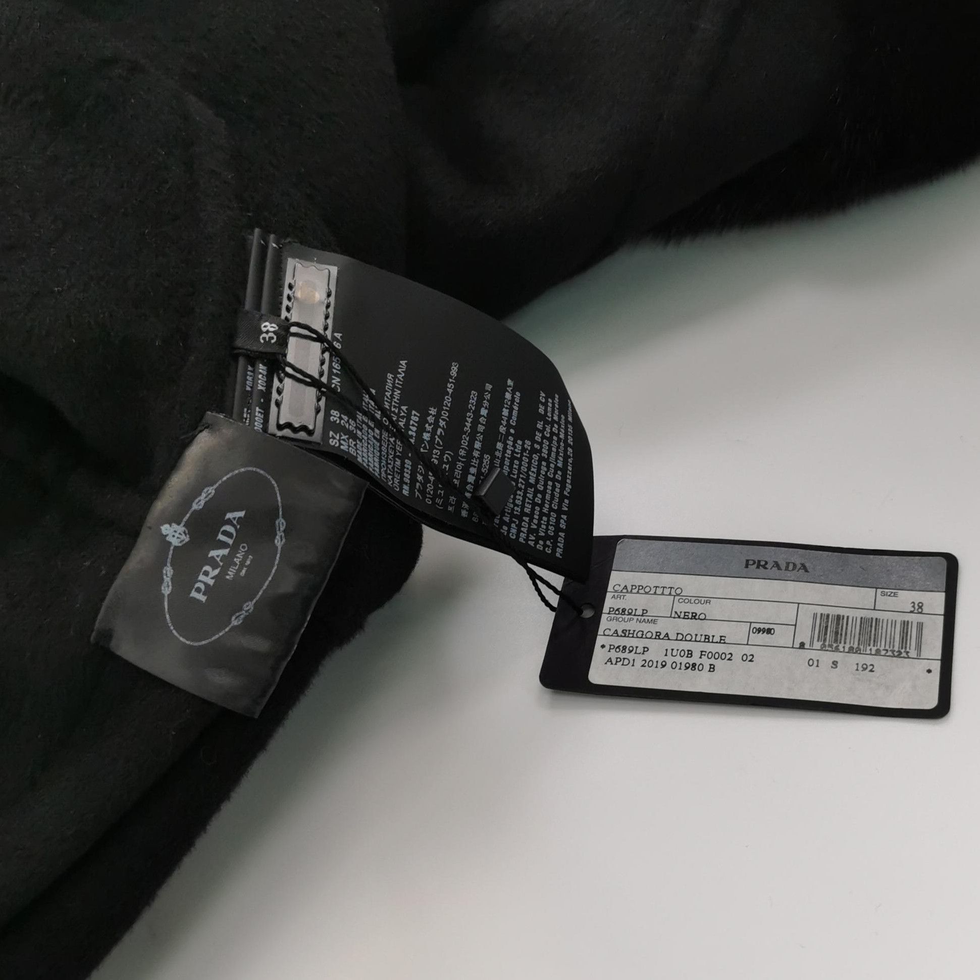 Prada Prada Black Wool Blend Overcoat with Belt 0079 Size US S / EU 44-46 / 1 - 3 Thumbnail