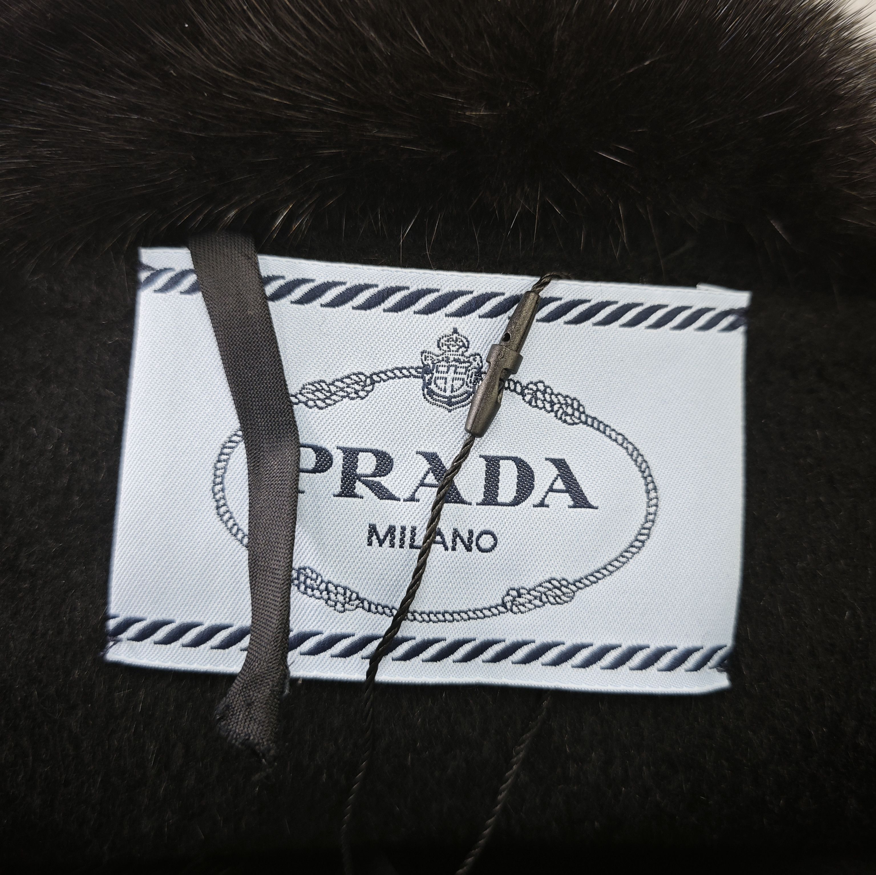 Prada Prada Black Wool Blend Overcoat with Belt 0079 Size US S / EU 44-46 / 1 - 8 Thumbnail