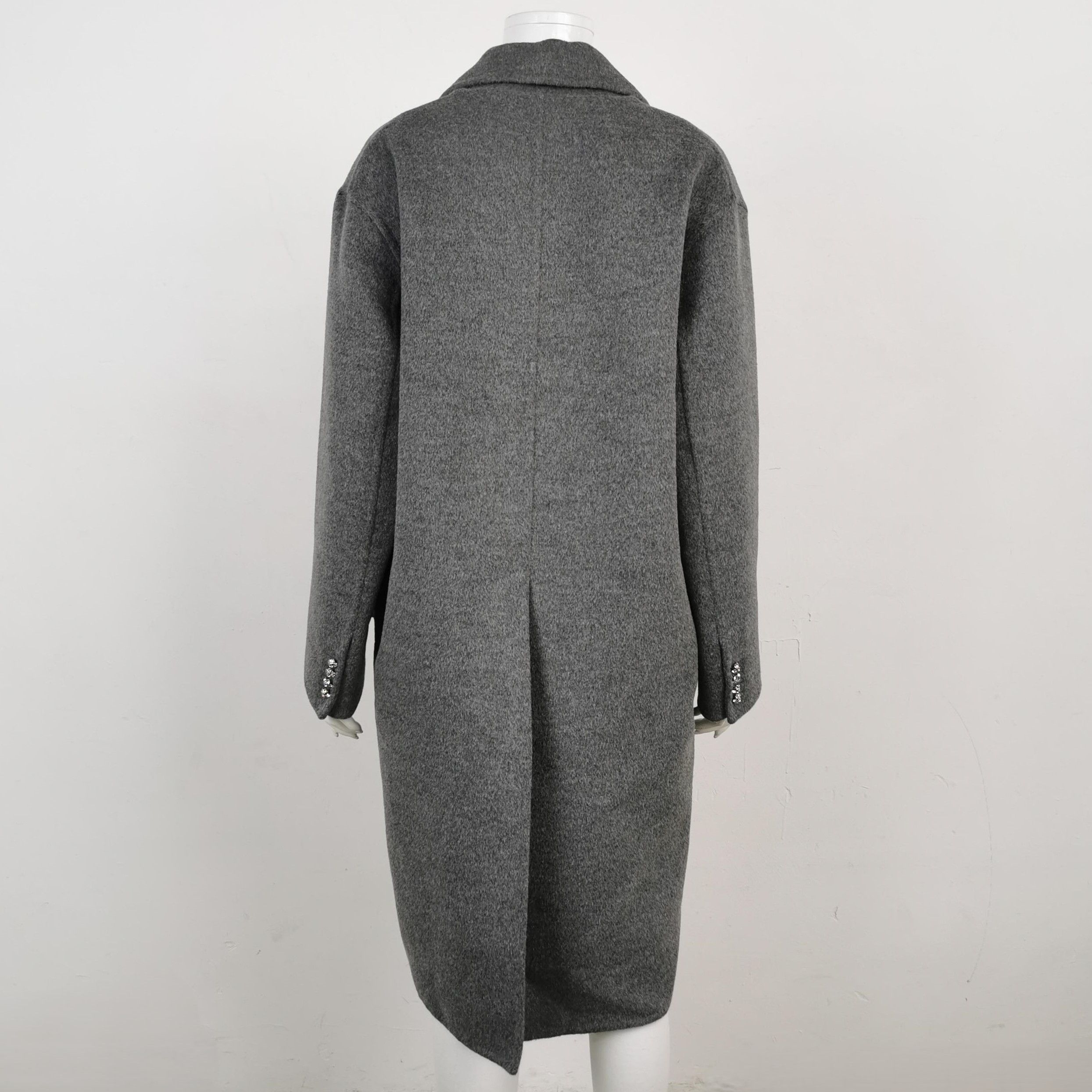 Prada Prada Gray Wool Blend Single-Breasted Coat 0079 Size US S / EU 44-46 / 1 - 2 Thumbnail