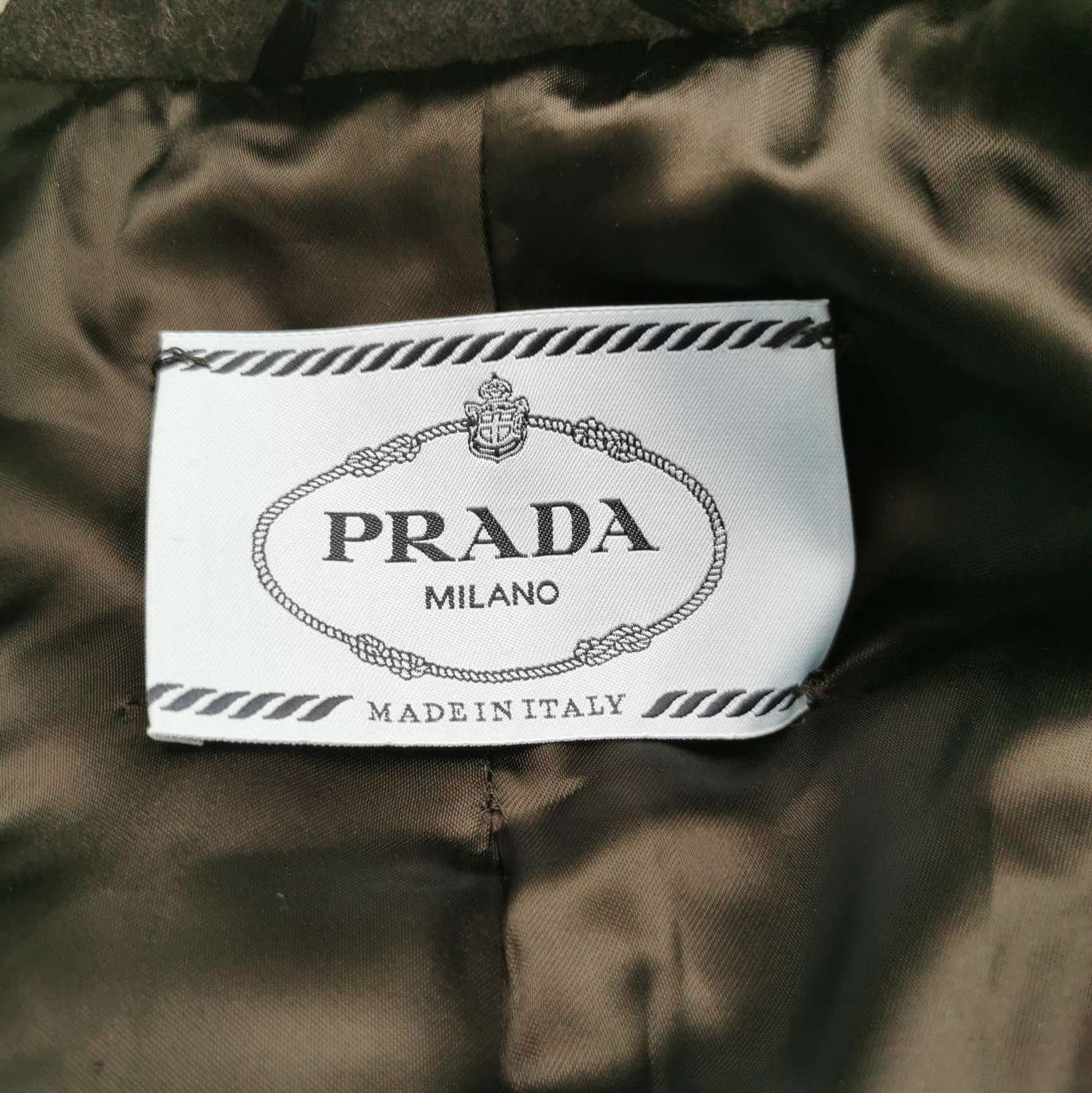 Prada Prada Charcoal Wool Cashmere Blend Coat 0079 Size US S / EU 44-46 / 1 - 4 Thumbnail
