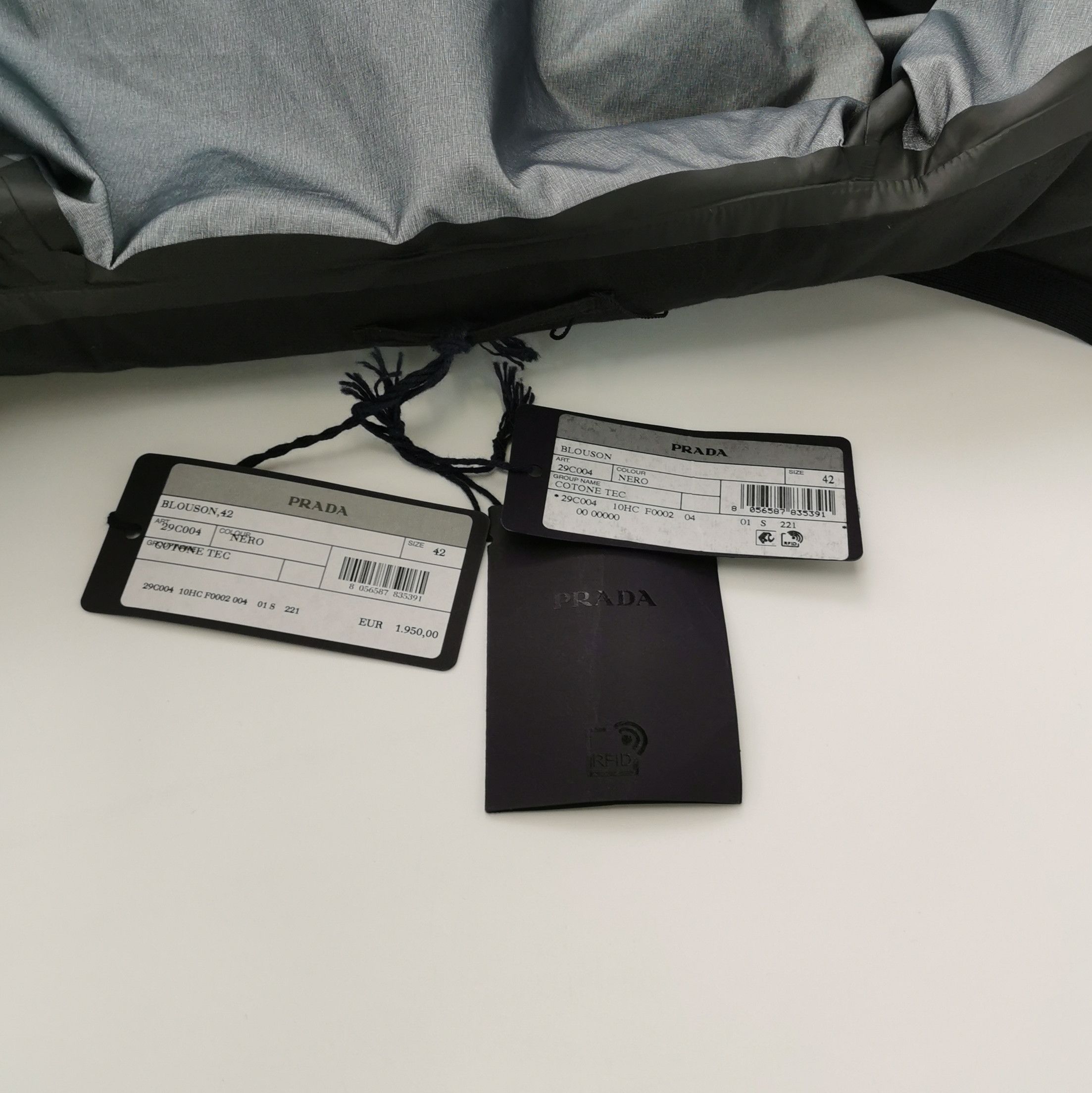Prada Prada Black Cotton Triangle Logo Jacket 0079 Size US L / EU 52-54 / 3 - 4 Thumbnail