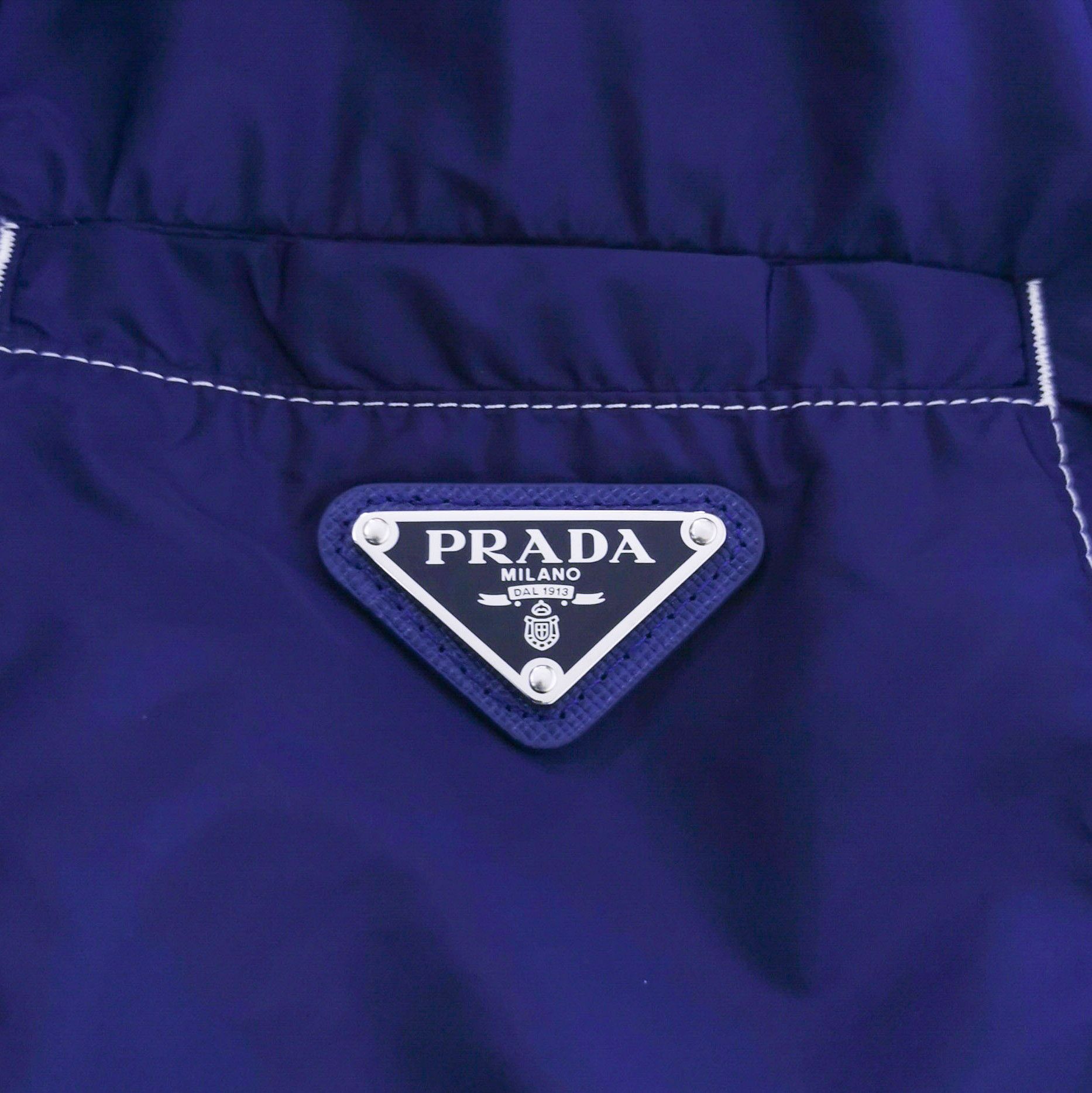 Prada Prada Hooded Triangle Logo Jacket in Blue 0079 Size US M / EU 48-50 / 2 - 3 Thumbnail