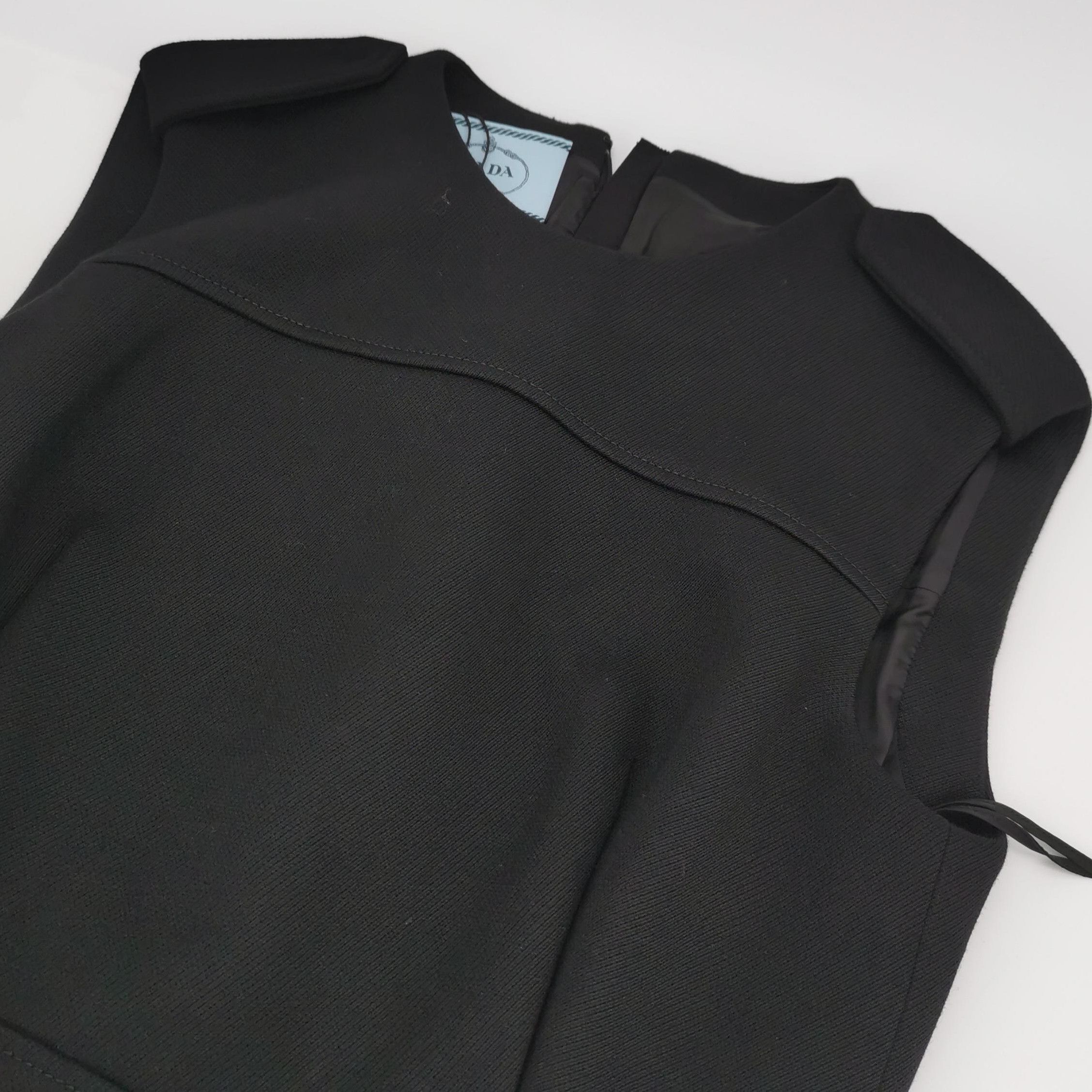 Prada Prada Black Wool Crewneck Dress 0079 Size US 44 / EU 60 - 4 Thumbnail