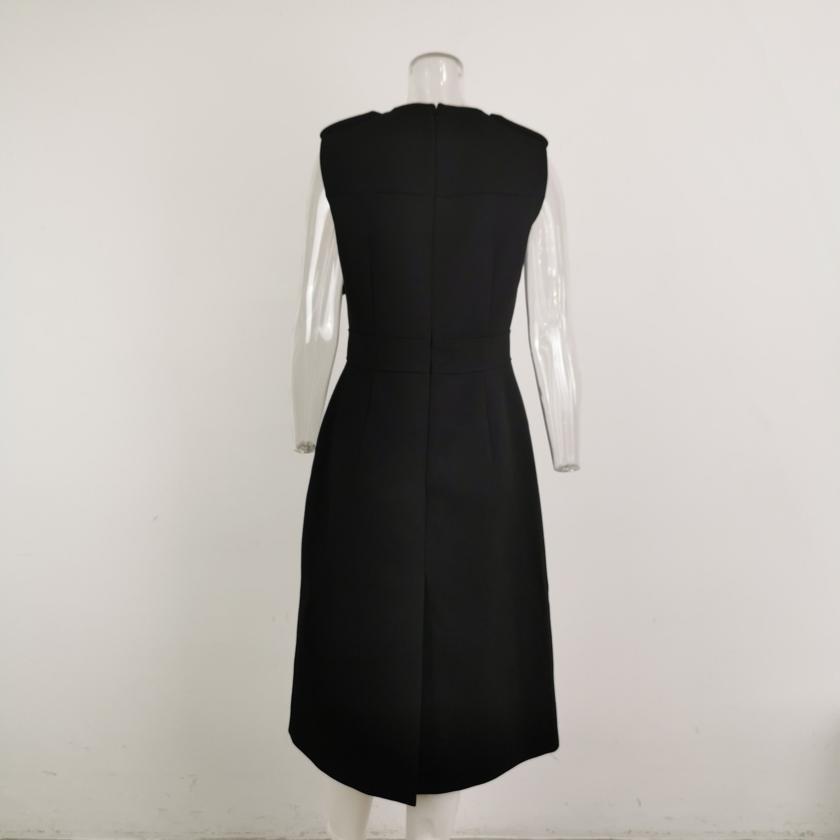 Prada Prada Black Wool Crewneck Dress 0079 Size US 44 / EU 60 - 3 Thumbnail