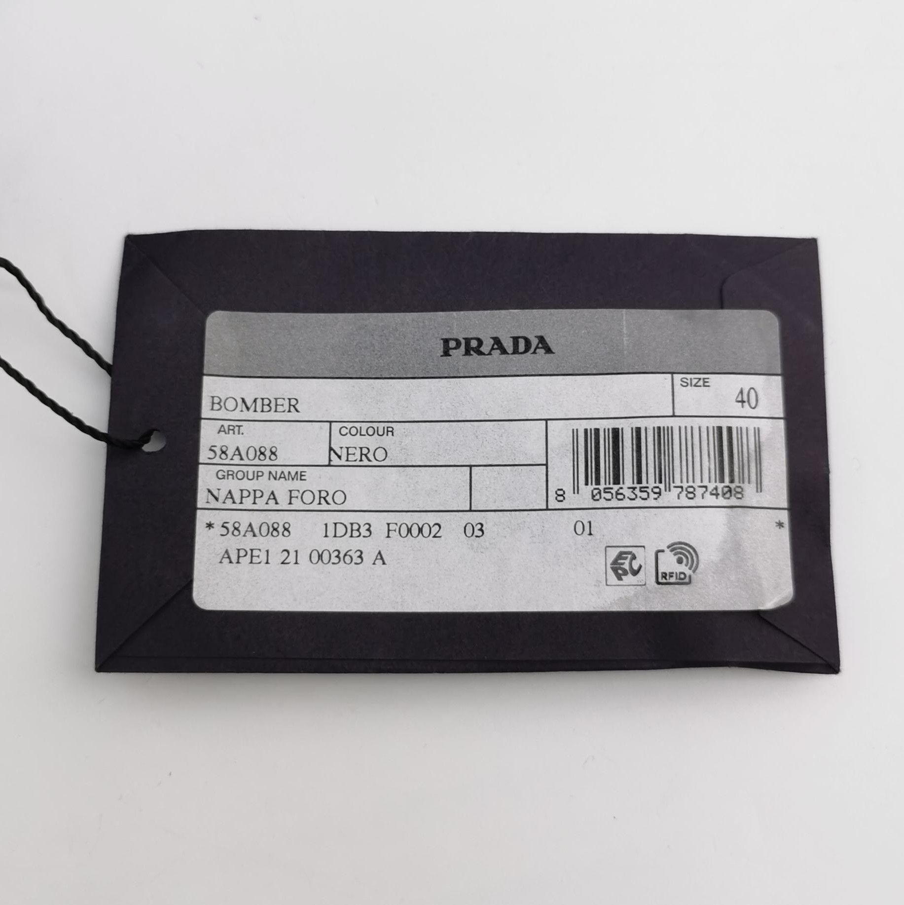 Prada Prada Black Leather Logo Zip Bomber Jacket 0079 Size US L / EU 52-54 / 3 - 5 Thumbnail