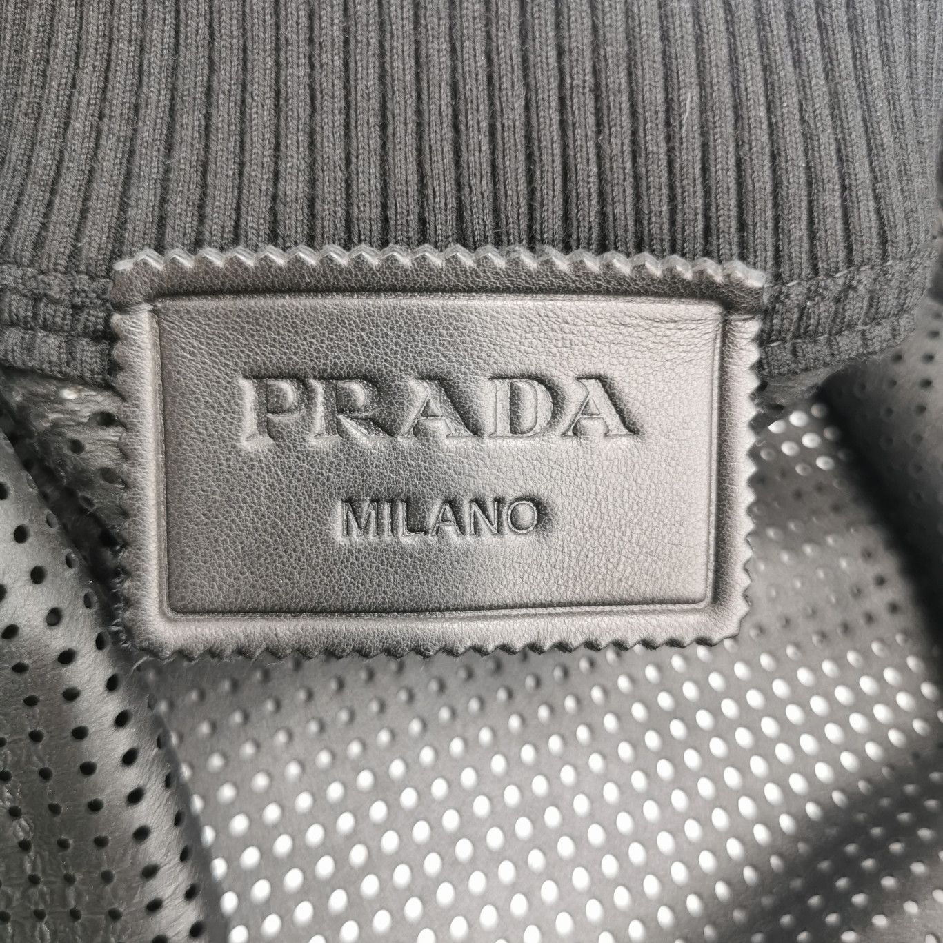 Prada Prada Black Leather Long Sleeve Jacket 0079 Size US S / EU 44-46 / 1 - 7 Thumbnail