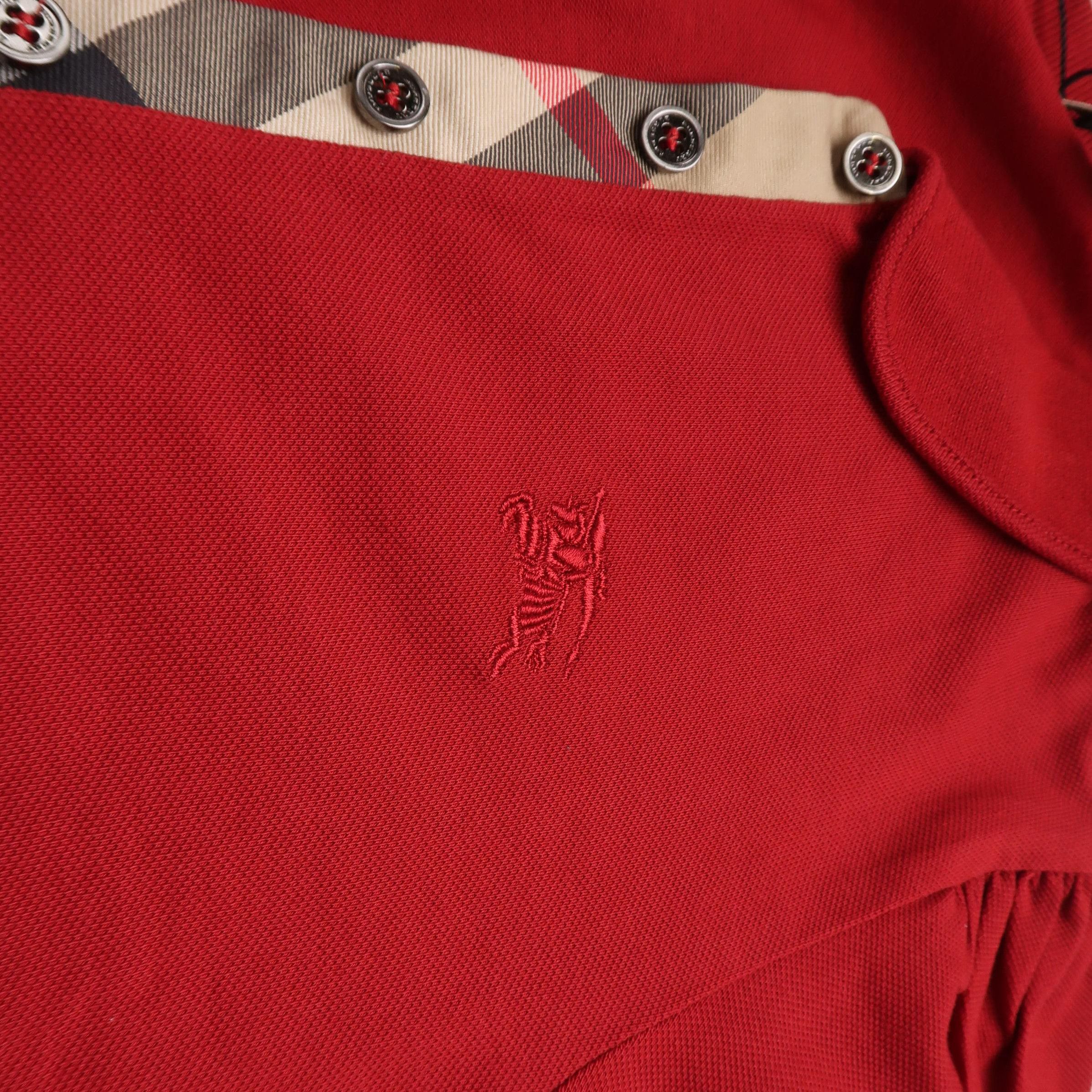 Burberry Burberry Brit Red Cotton Polo Shirt 0079 Size US XS / EU 42 / 0 - 3 Thumbnail
