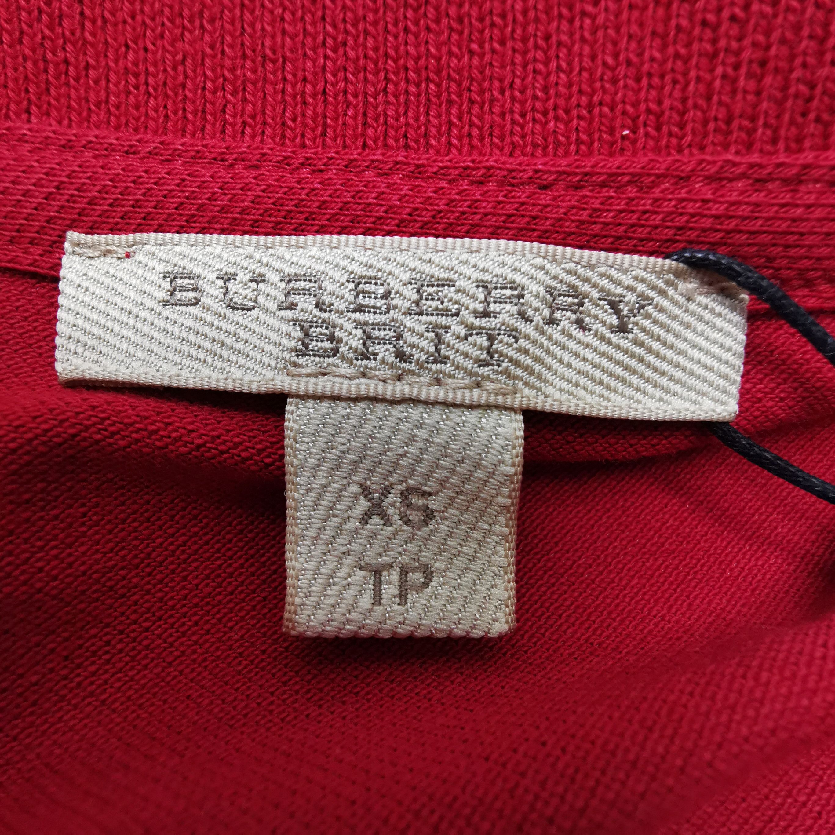 Burberry Burberry Brit Red Cotton Polo Shirt 0079 Size US XS / EU 42 / 0 - 6 Thumbnail