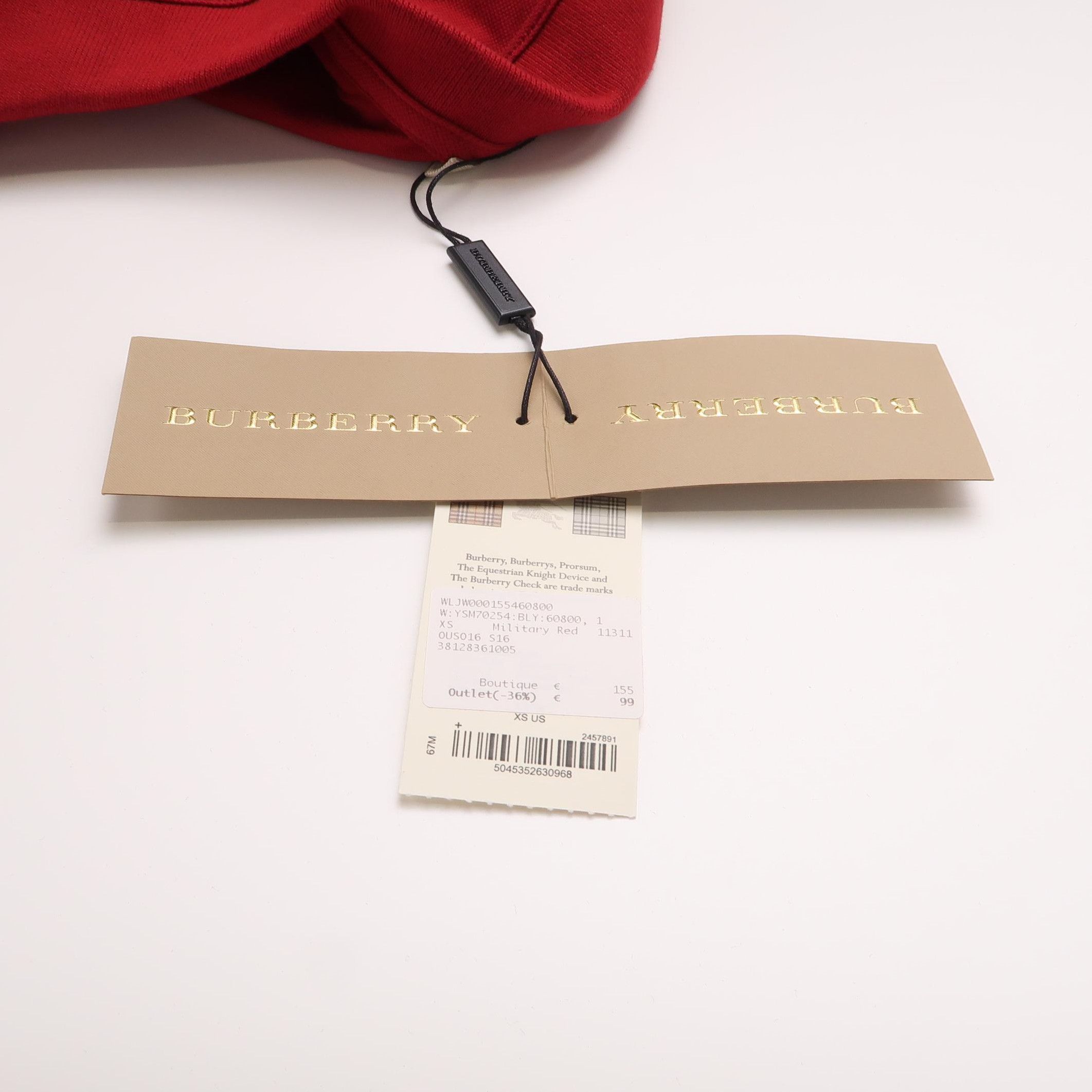 Burberry Burberry Brit Red Cotton Polo Shirt 0079 Size US XS / EU 42 / 0 - 4 Thumbnail