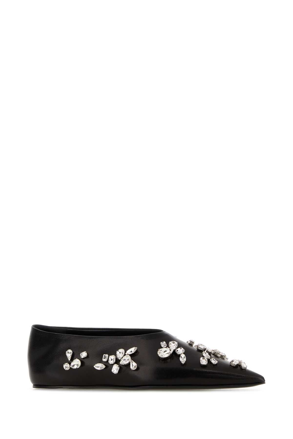 Jil Sander Black Leather Ballerinas Size US 8 / IT 38 - 2 Thumbnail