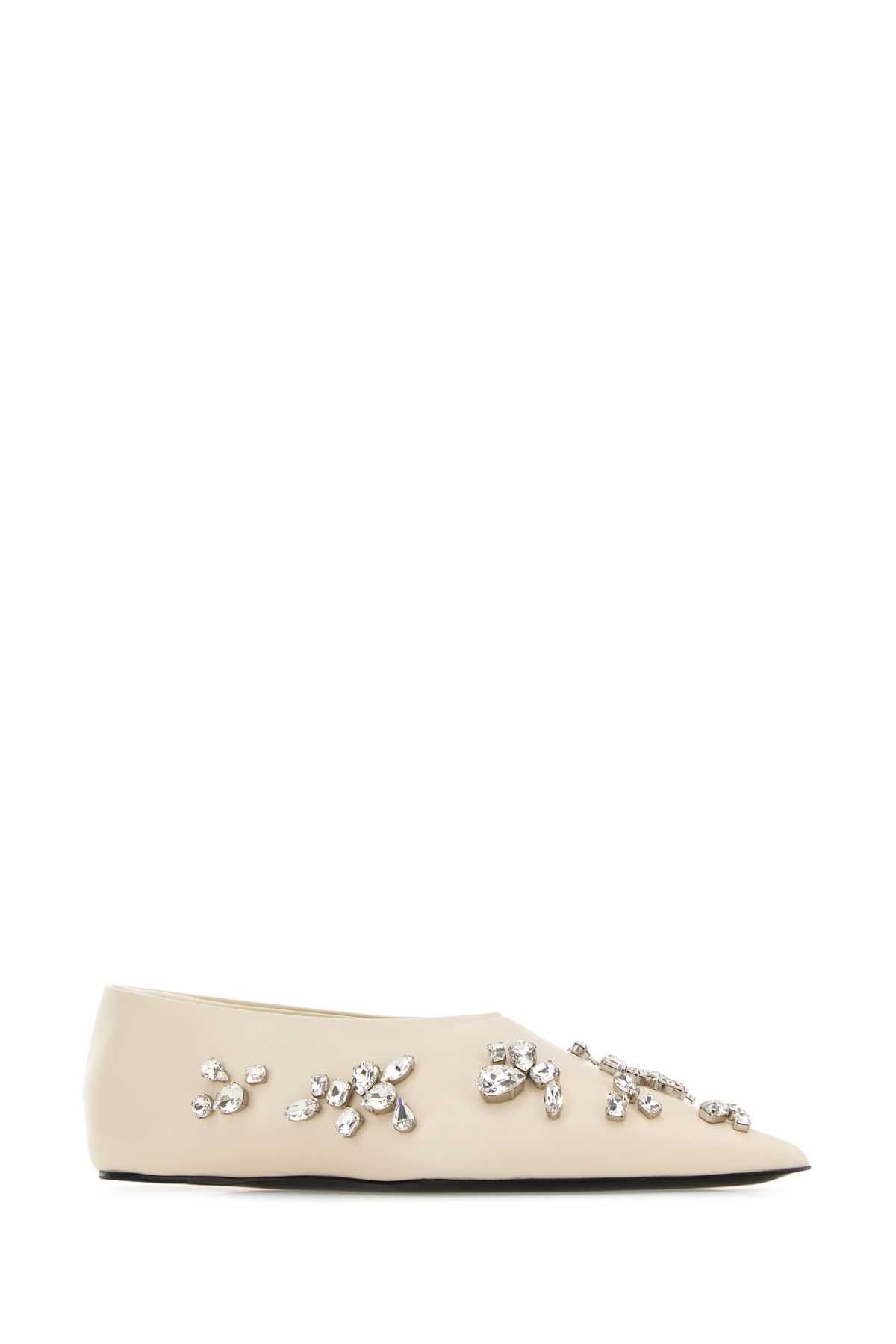 Jil Sander Ivory Leather Ballerinas Size US 6 / IT 36 - 2 Thumbnail