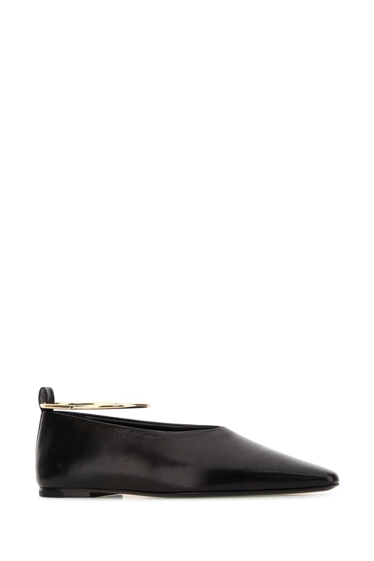 Jil Sander Black Leather Ballerinas Size US 10 / IT 40 - 2 Thumbnail