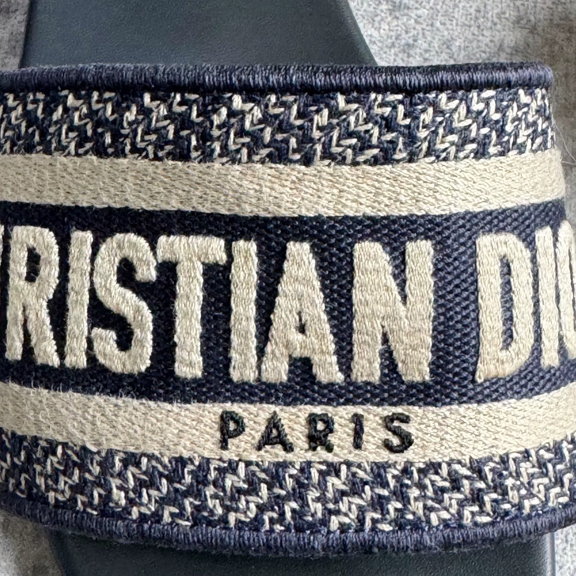 Dior christian dior navy embroidered flat sandals Size US 6 / IT 36 - 7 Thumbnail