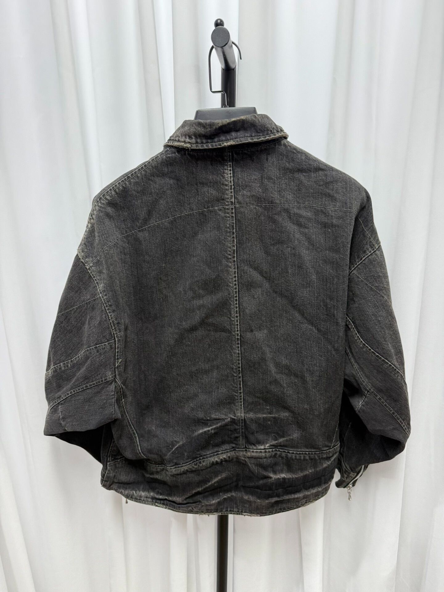 Japanese Brand distressed washed black denim jacket Size US XL / EU 56 / 4 - 8 Thumbnail