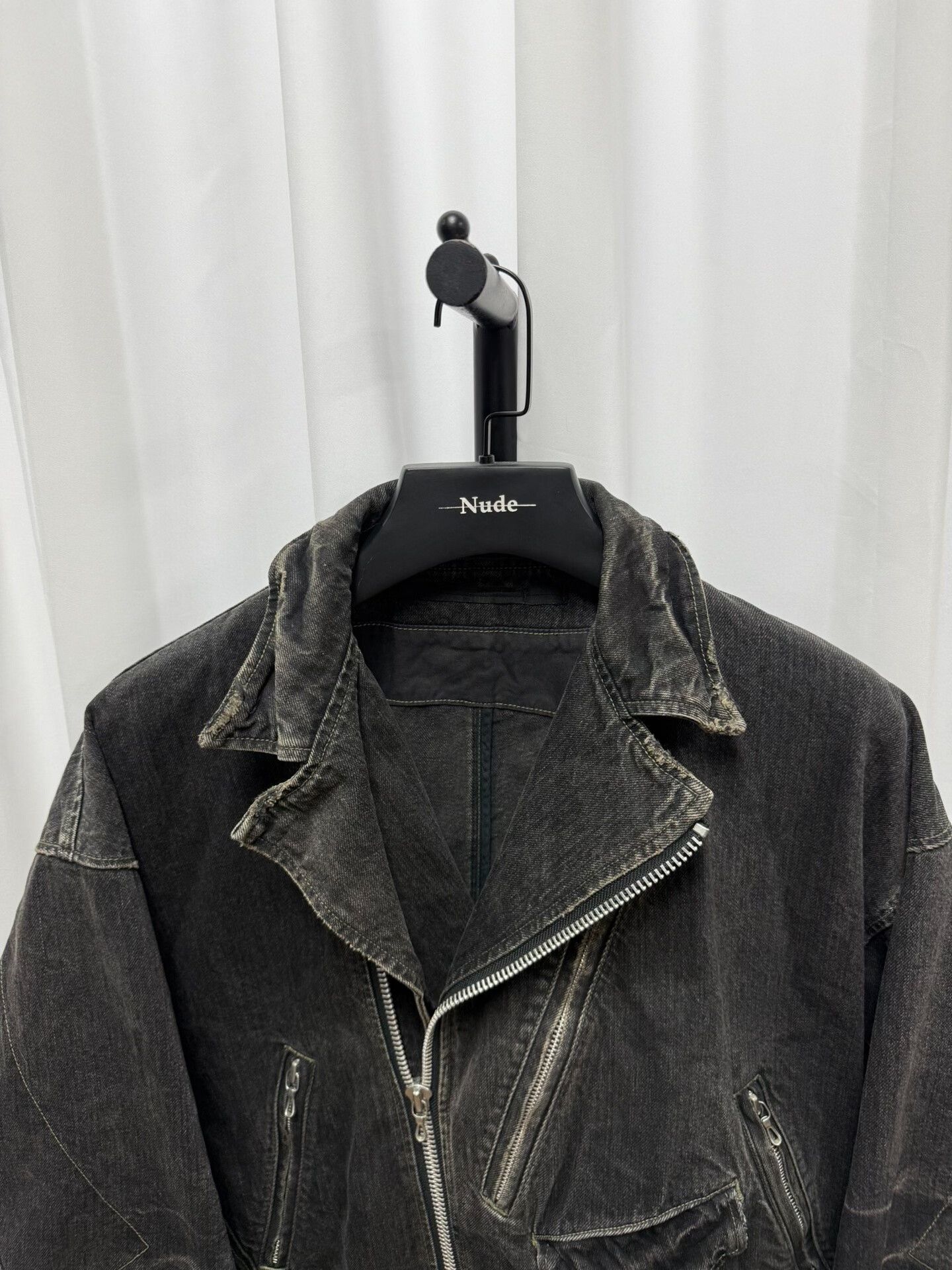 Japanese Brand distressed washed black denim jacket Size US XL / EU 56 / 4 - 3 Thumbnail