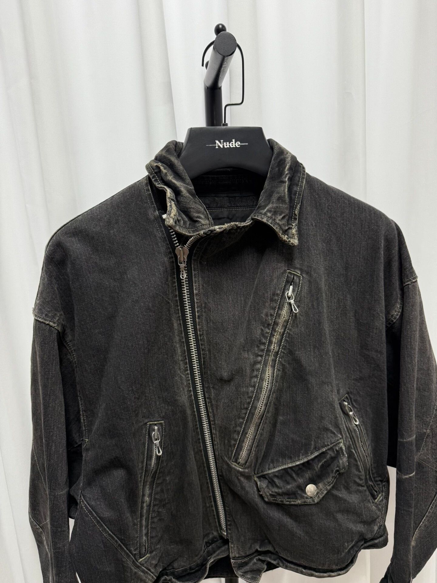 Japanese Brand distressed washed black denim jacket Size US XL / EU 56 / 4 - 7 Thumbnail