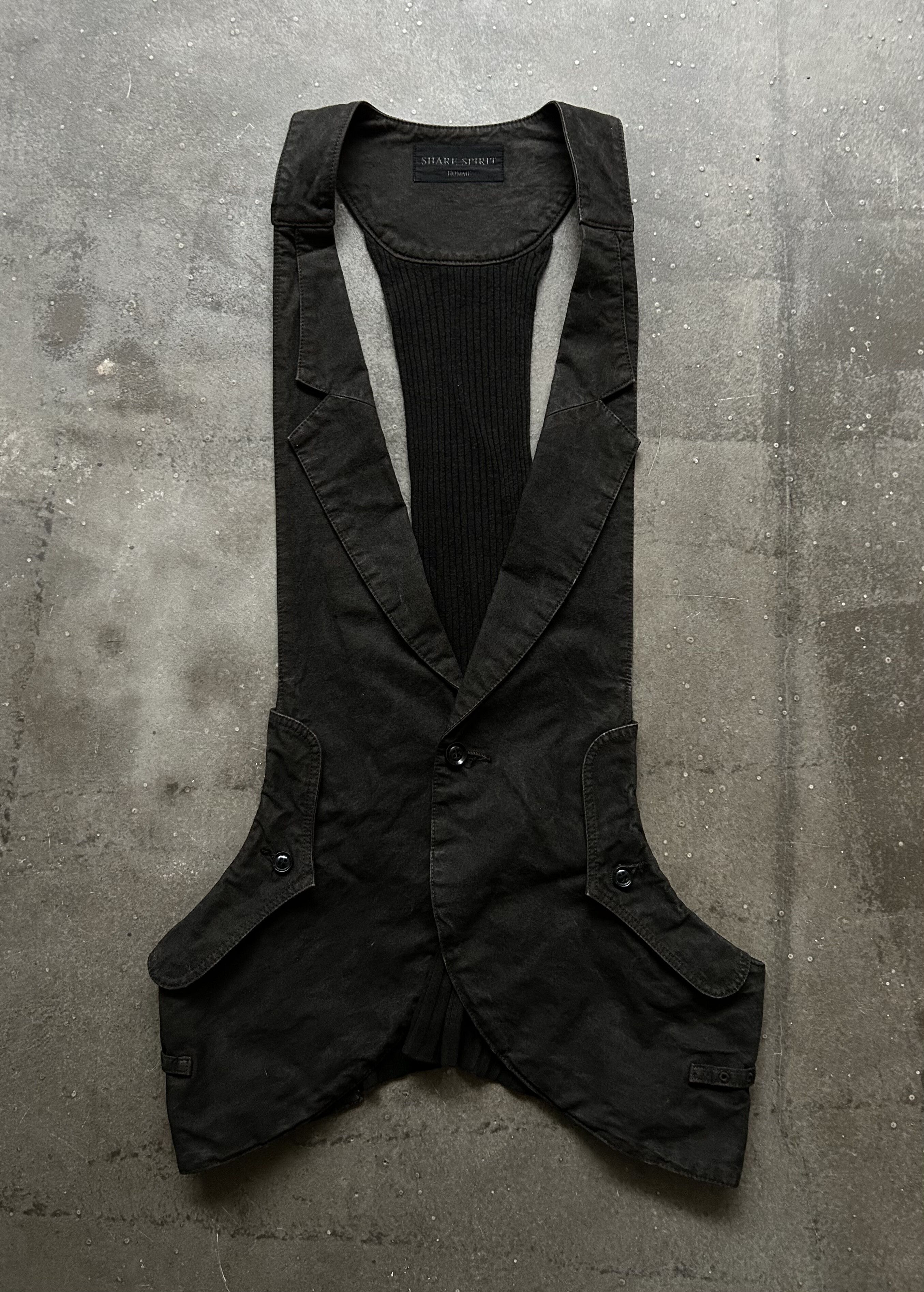 Esprit black denim vest with unique design Size US M / EU 48-50 / 2 - 2 Thumbnail