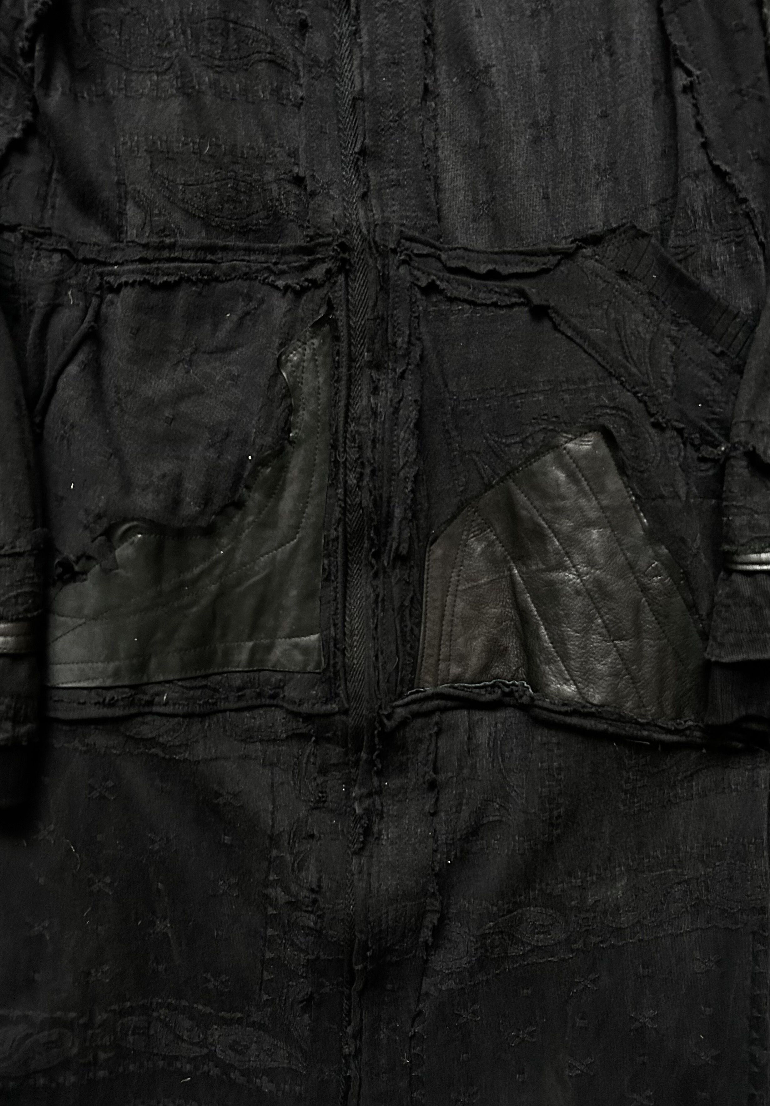 Japanese Brand black patchwork hooded outerwear jacket Size US L / EU 52-54 / 3 - 5 Thumbnail