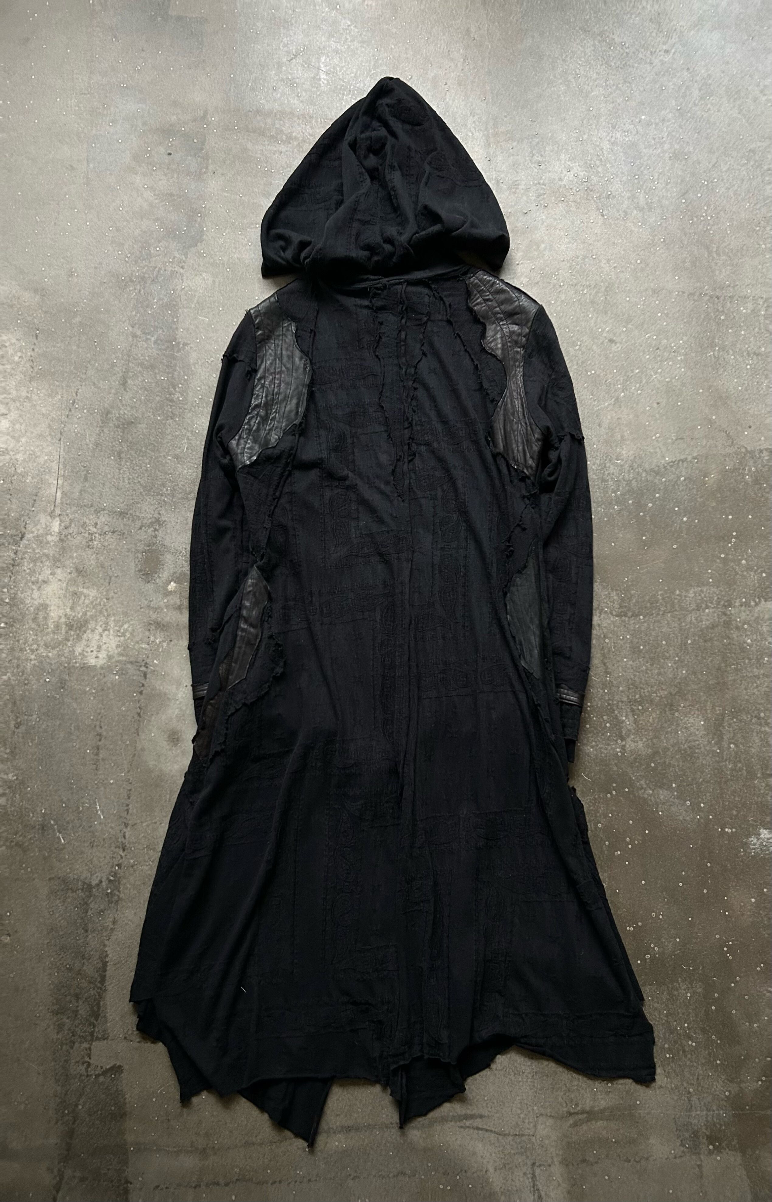 Japanese Brand black patchwork hooded outerwear jacket Size US L / EU 52-54 / 3 - 4 Thumbnail