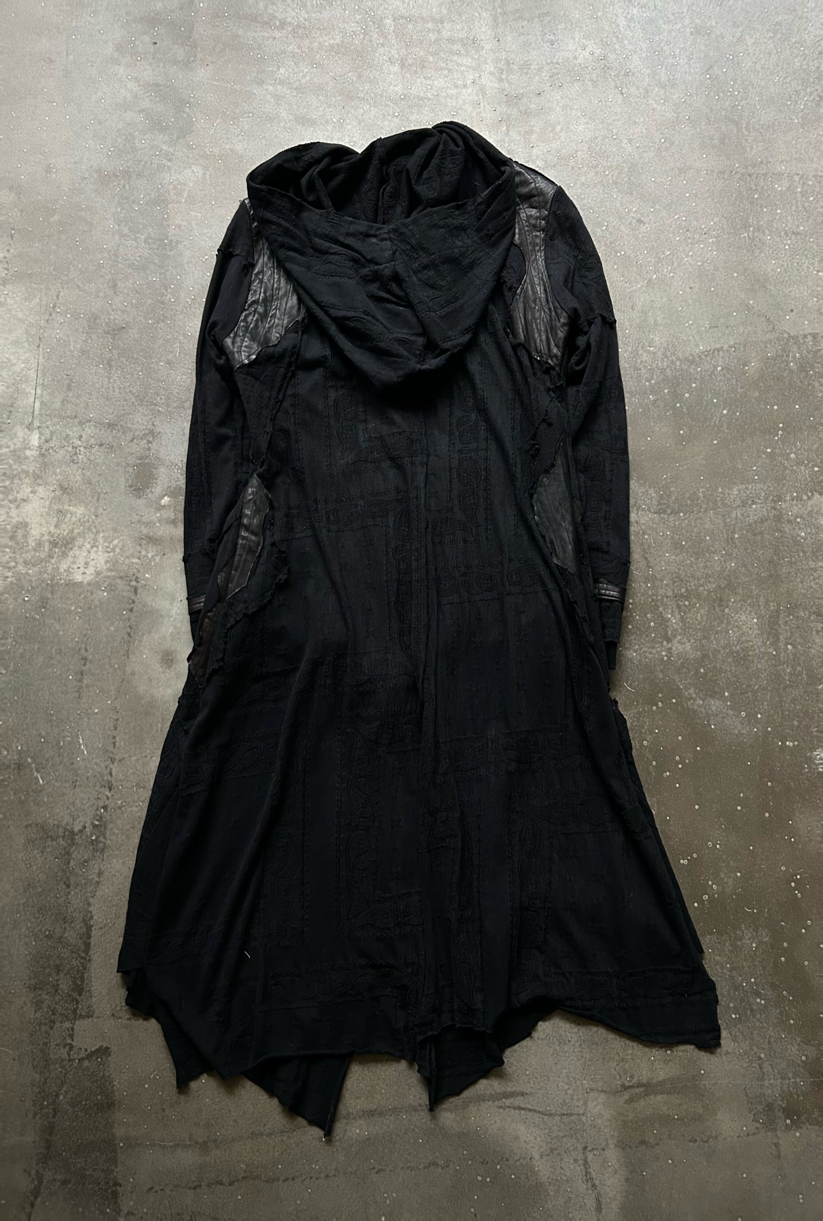 Japanese Brand black patchwork hooded outerwear jacket Size US L / EU 52-54 / 3 - 3 Thumbnail