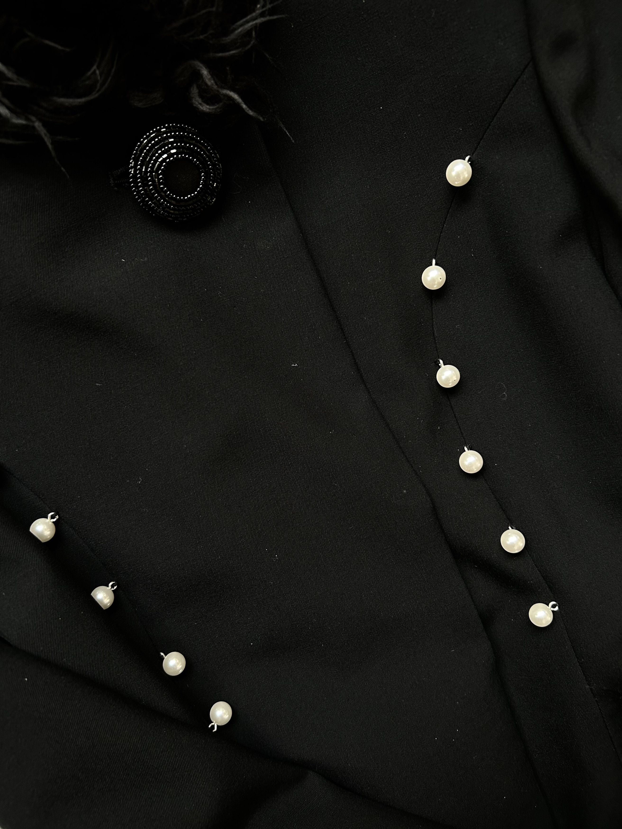 Japanese Brand black gothic wool coat with faux fur Size M / US 6-8 / IT 42-44 - 7 Thumbnail