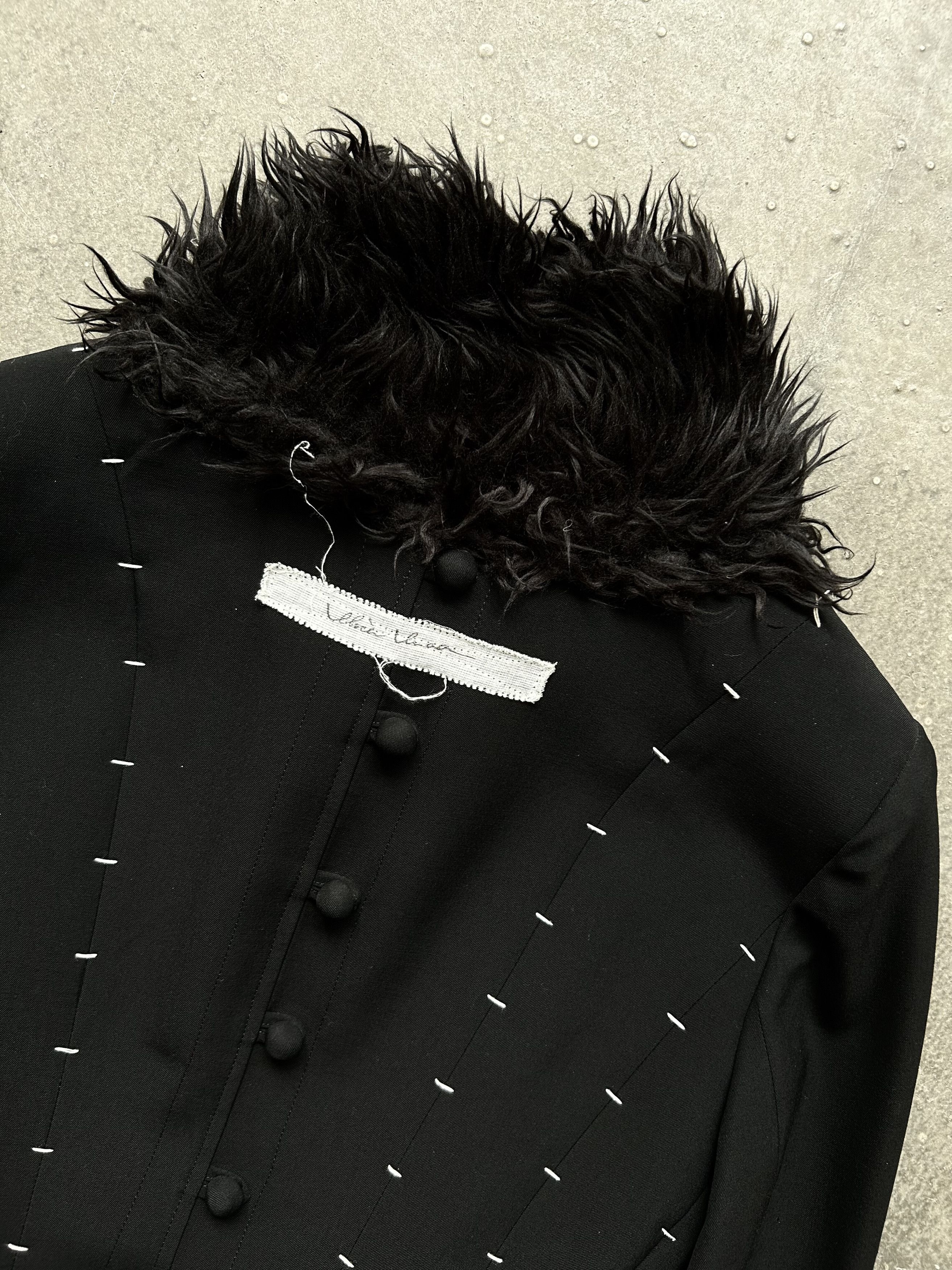 Japanese Brand black gothic wool coat with faux fur Size M / US 6-8 / IT 42-44 - 6 Thumbnail