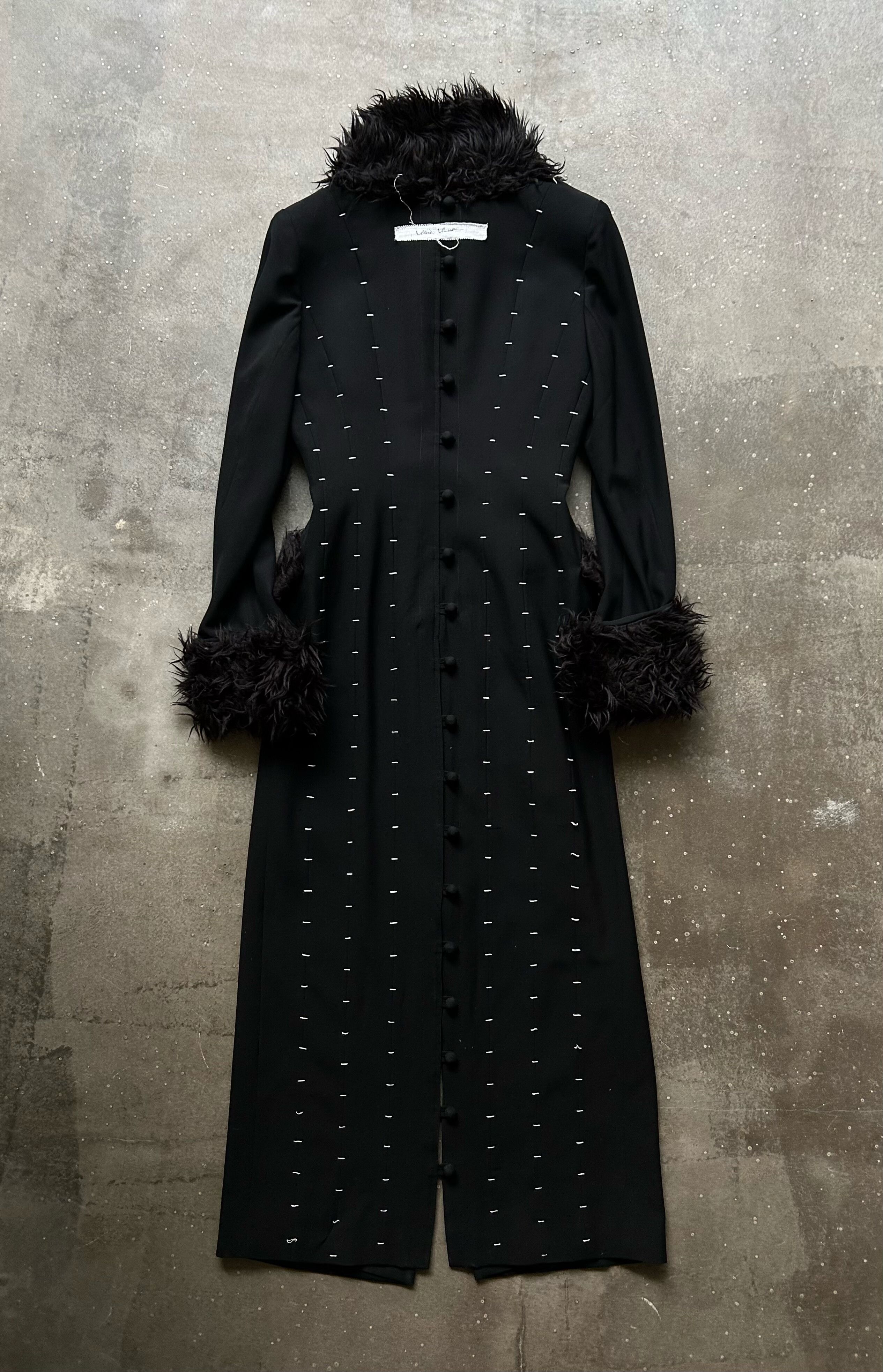 Japanese Brand black gothic wool coat with faux fur Size M / US 6-8 / IT 42-44 - 3 Thumbnail