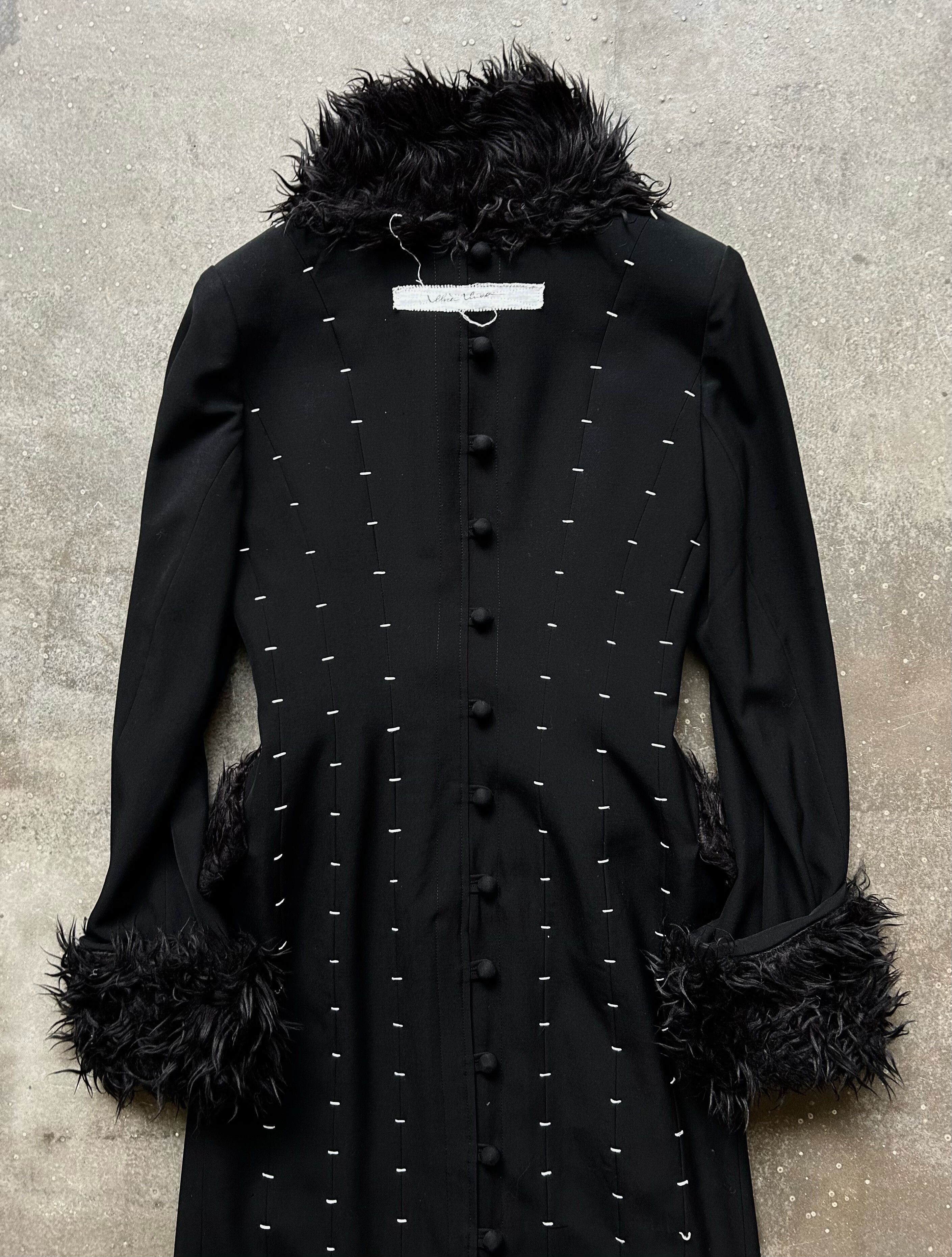 Japanese Brand black gothic wool coat with faux fur Size M / US 6-8 / IT 42-44 - 4 Thumbnail