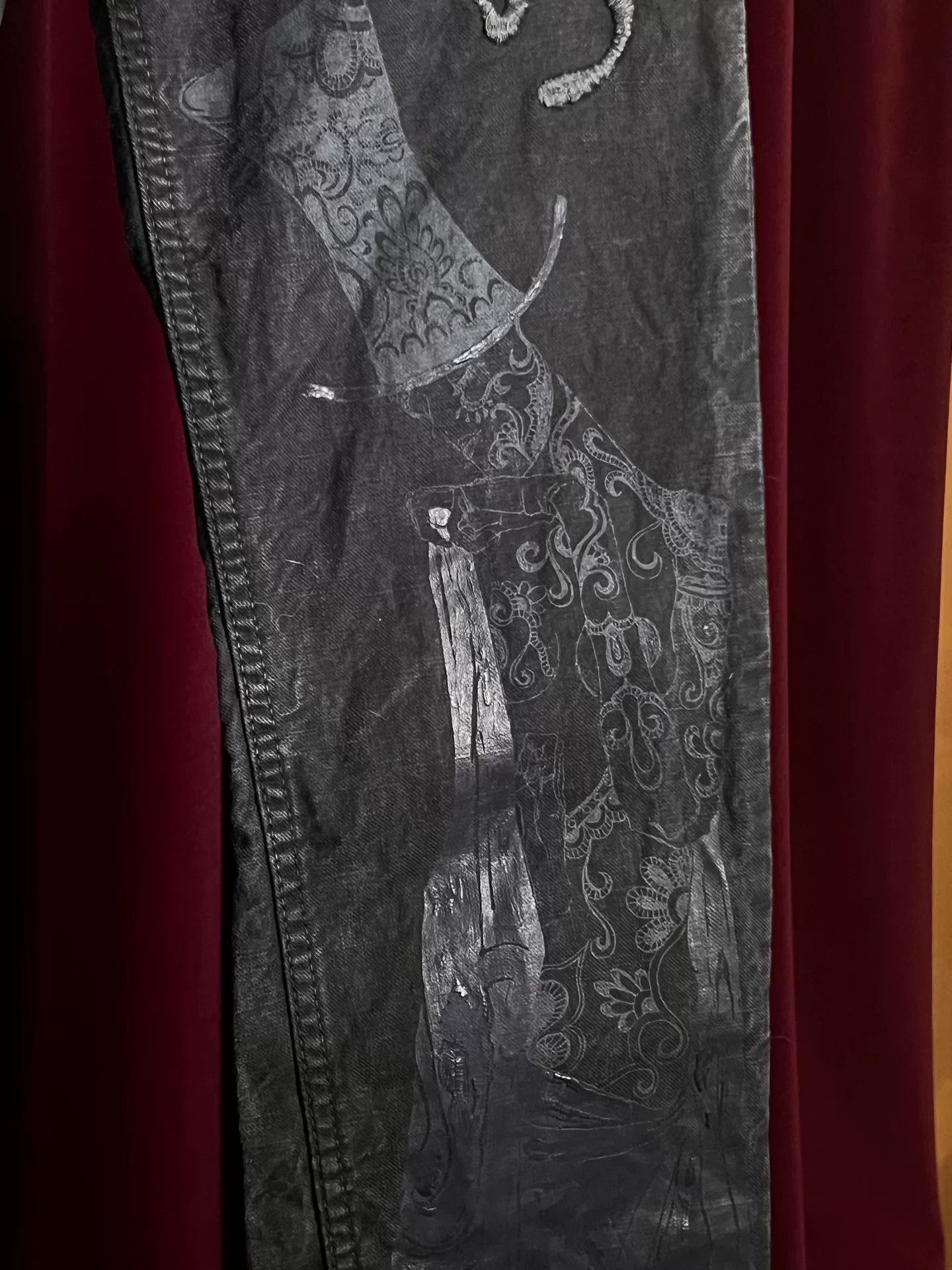 Japanese Brand embroidered denim pants with patchwork details Size US 36 / EU 52 - 5 Thumbnail