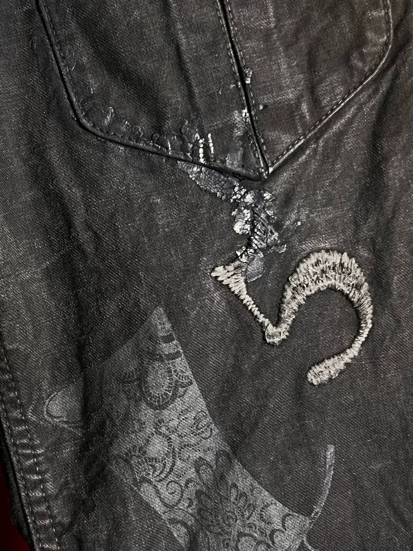 Japanese Brand embroidered denim pants with patchwork details Size US 36 / EU 52 - 4 Thumbnail
