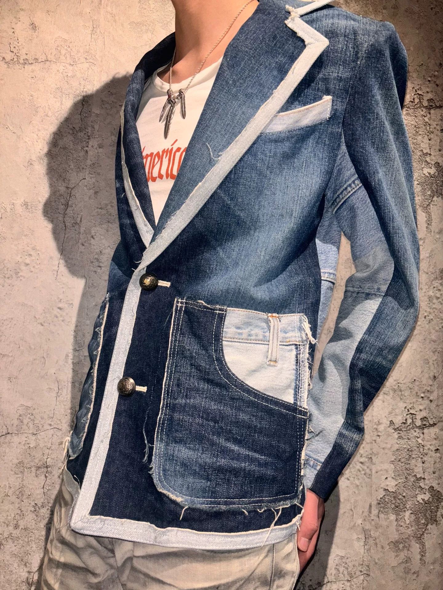 Japanese Brand denim blazer with modern design features Size US M / EU 48-50 / 2 - 4 Thumbnail