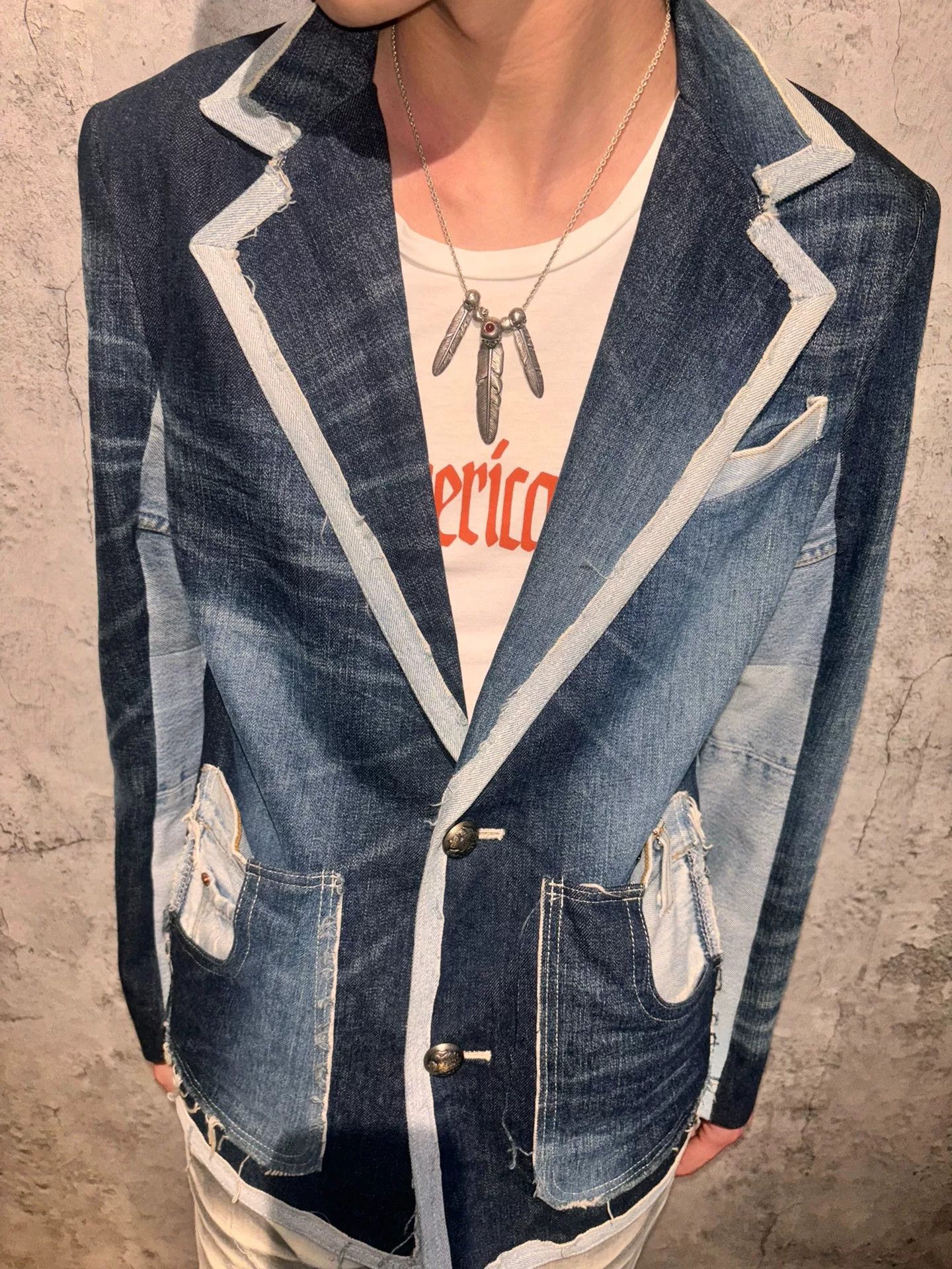 Japanese Brand denim blazer with modern design features Size US M / EU 48-50 / 2 - 3 Thumbnail