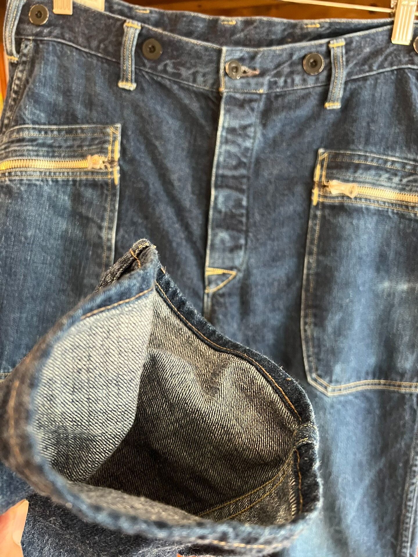 Japanese Brand blue high-waisted straight leg jeans Size US 32 / EU 48 - 4 Thumbnail