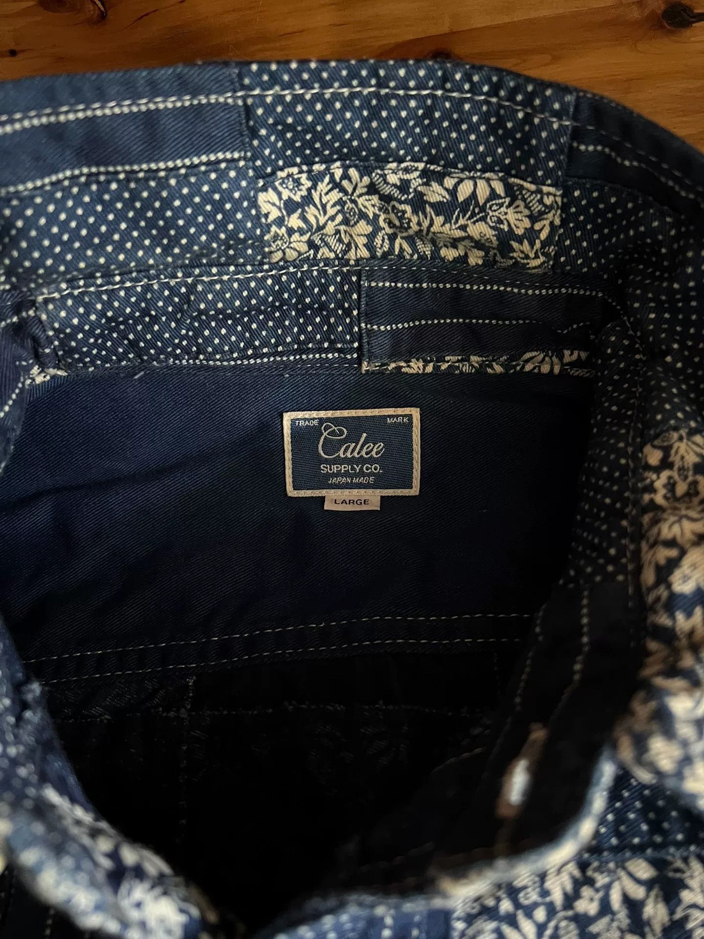 Japanese Brand blue patchwork shirt with traditional dyeing Size US L / EU 52-54 / 3 - 8 Thumbnail