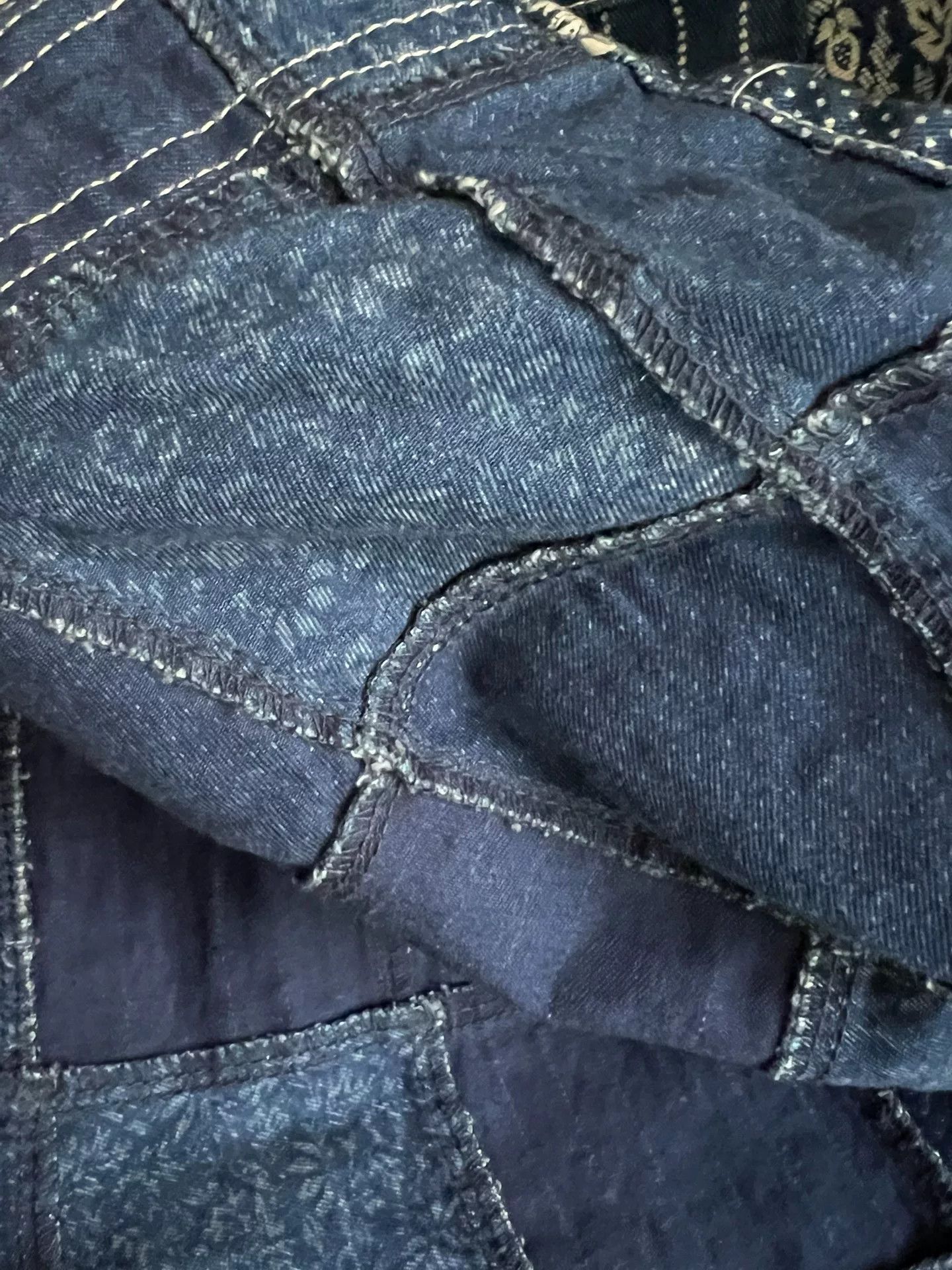 Japanese Brand blue patchwork shirt with traditional dyeing Size US L / EU 52-54 / 3 - 6 Thumbnail