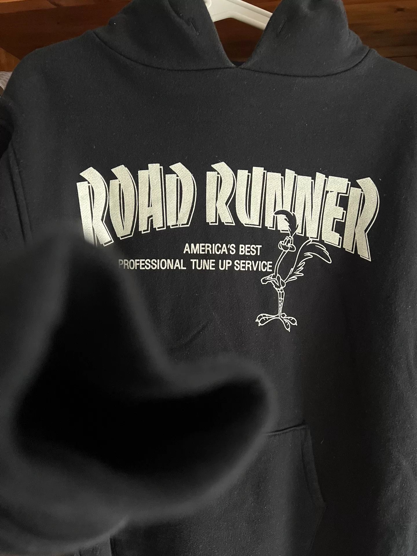 Japanese Brand vintage road runner black hooded sweatshirt Size US M / EU 48-50 / 2 - 3 Thumbnail