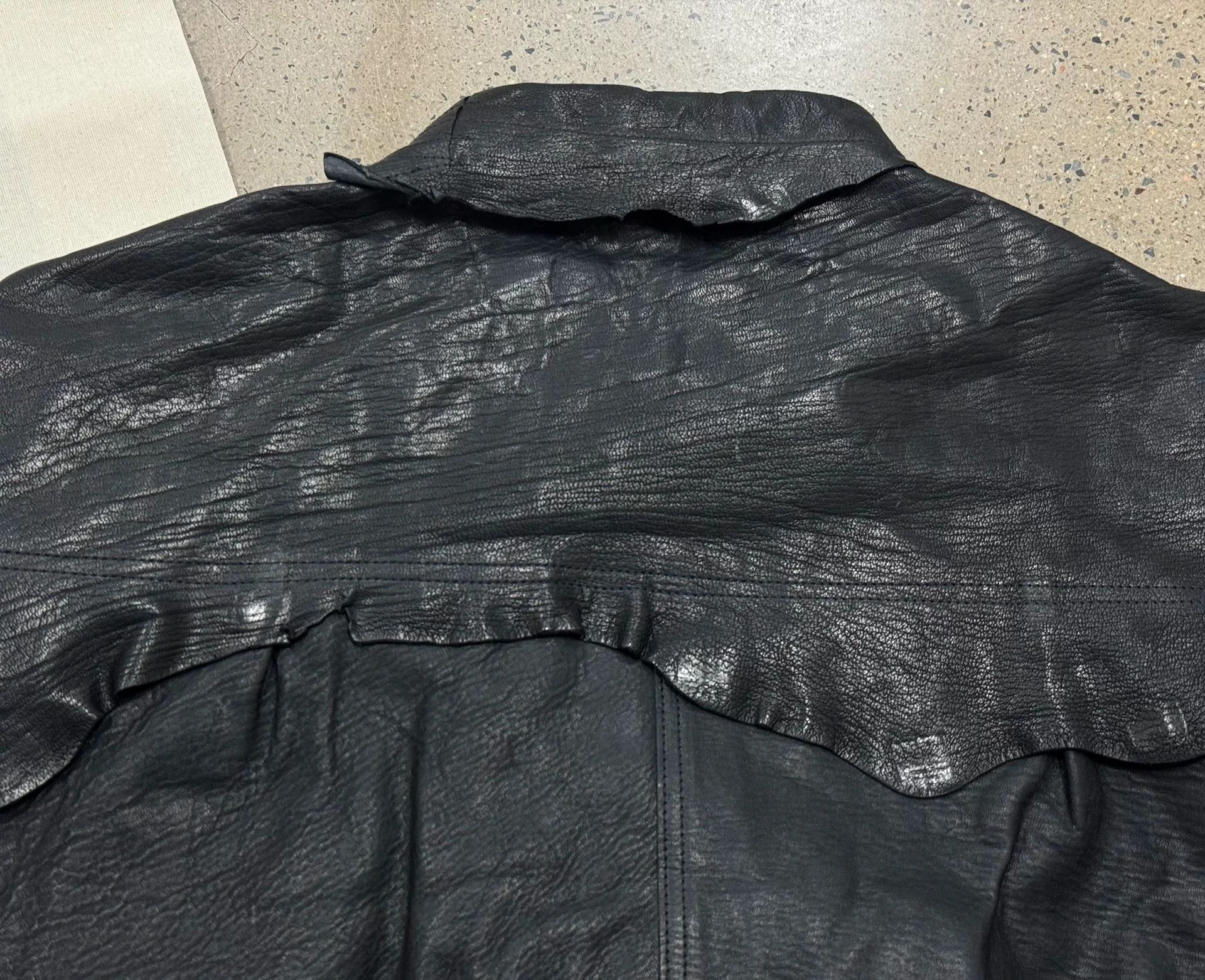 Japanese Brand good karma leather shirt jacket in black Size US M / EU 48-50 / 2 - 6 Thumbnail