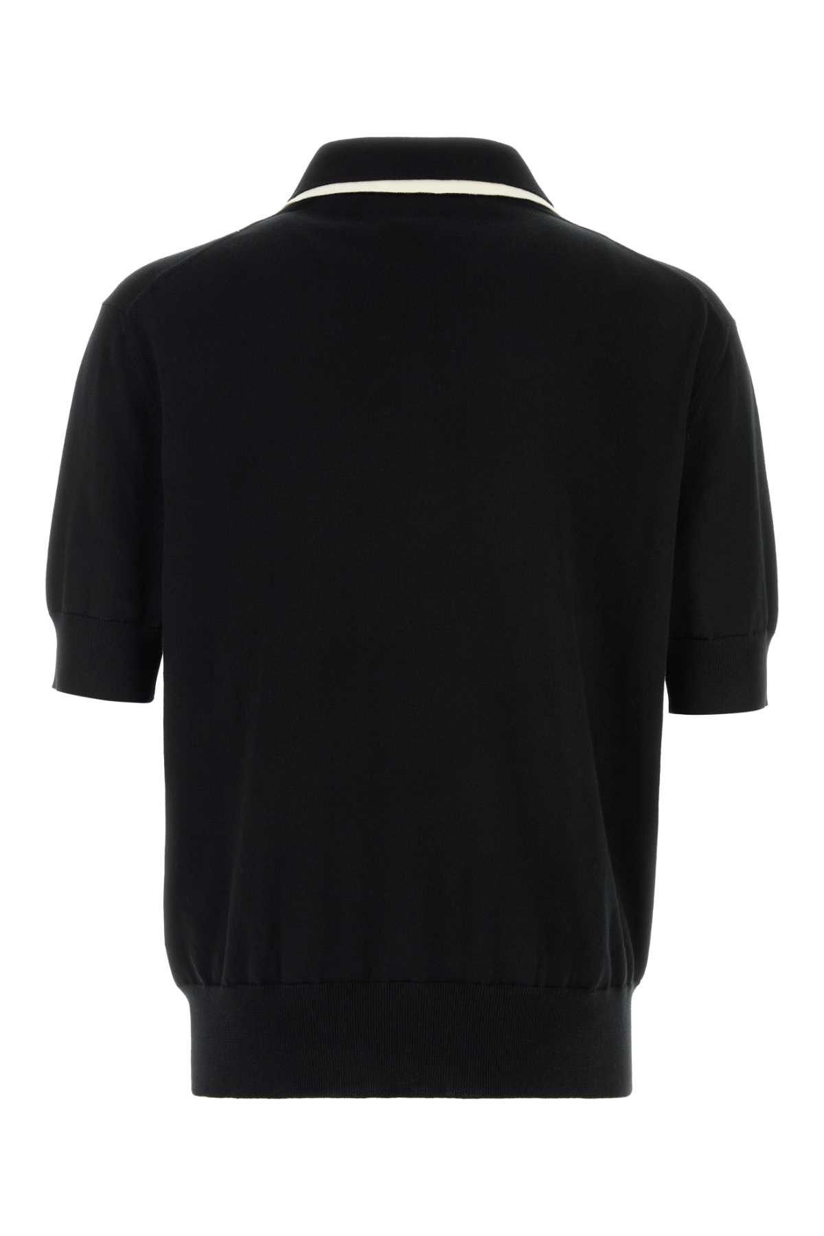 Jil Sander Black Cotton Polo Shirt Size US XL / EU 56 / 4 - 2 Thumbnail