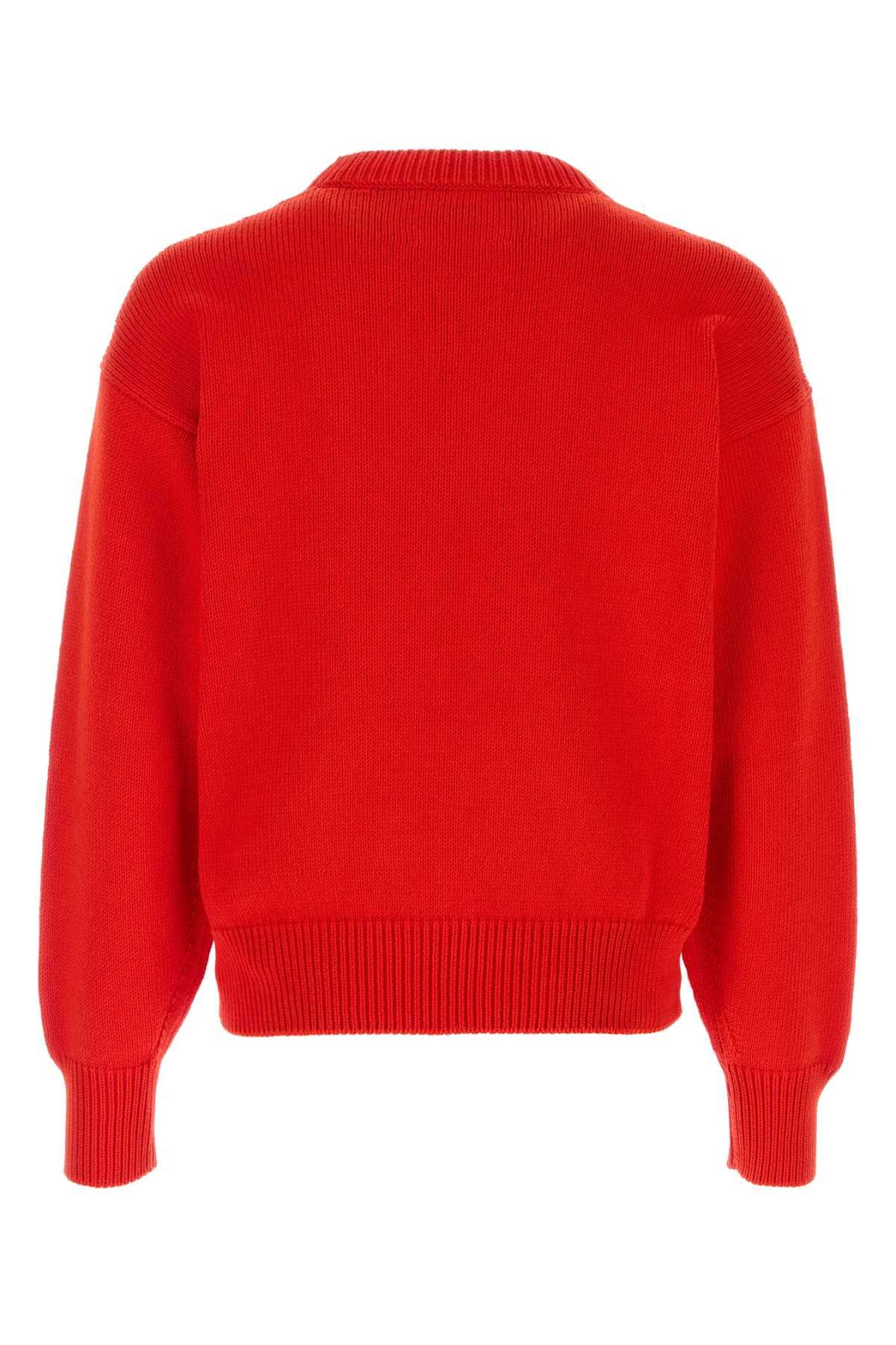 Jil Sander Red Cotton Sweater Size US XL / EU 56 / 4 - 2 Thumbnail