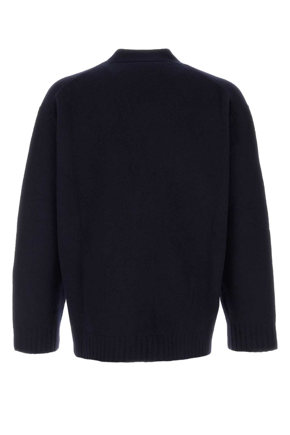 Jil Sander Dark Blue Wool Cardigan Size US M / EU 48-50 / 2 - 2 Thumbnail