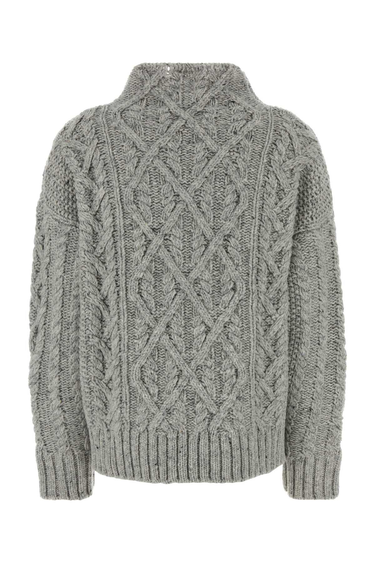 Jil Sander Grey Wool Sweater Size XS / US 0-2 / IT 36-38 - 2 Thumbnail