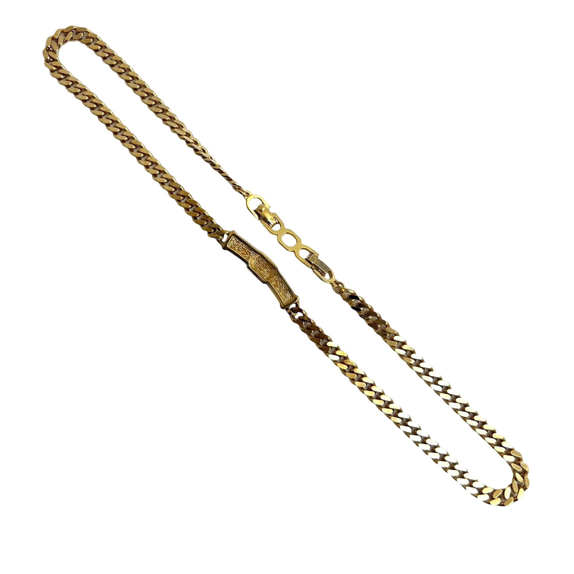 Dior Dior Gold Plated CD Logo Rhinestone Cuban Chain Link Necklace Size ONE SIZE - 2 Thumbnail