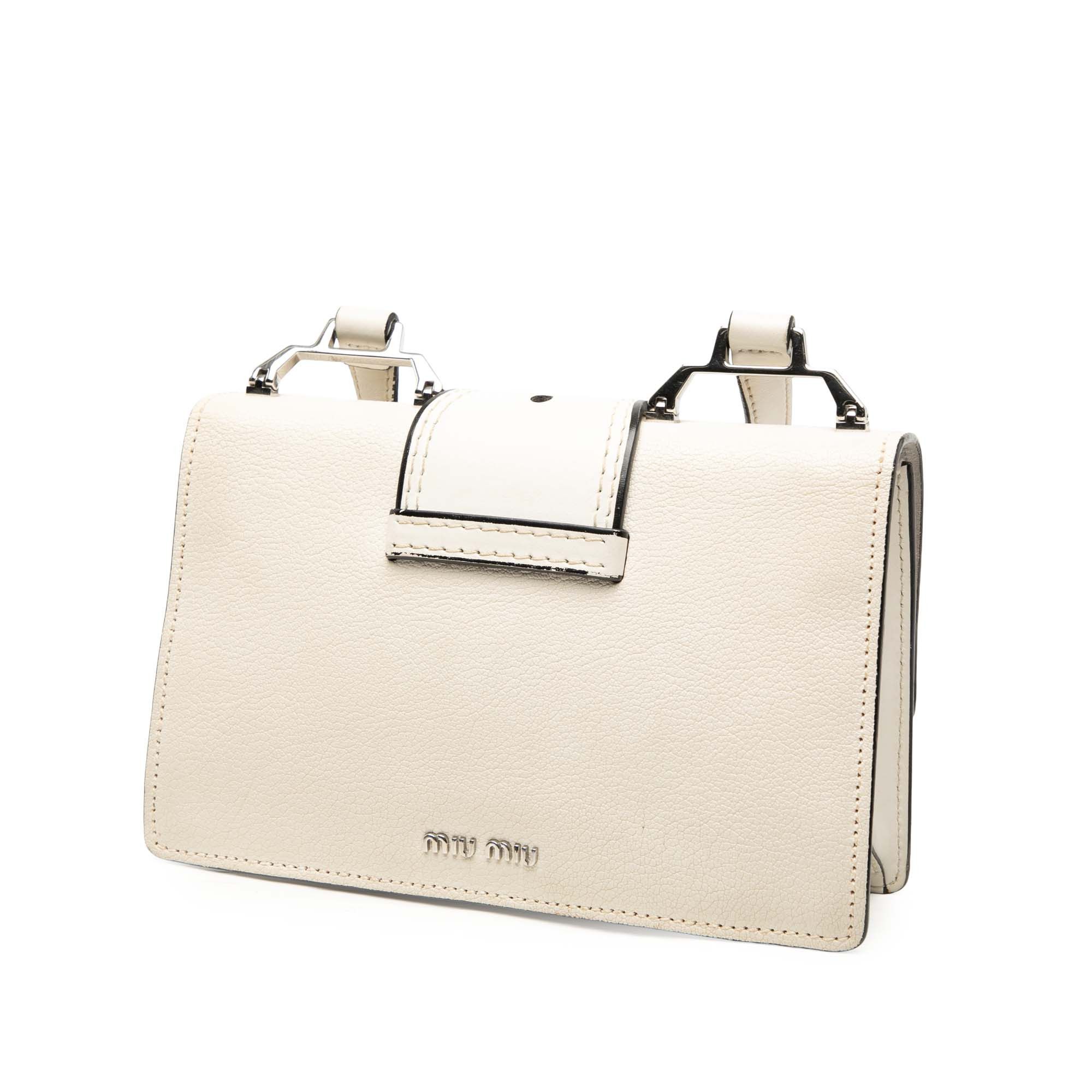 Miu Miu Miu Miu Goatskin Madras Soft Calf Crystal Embellished Crossbody Size ONE SIZE - 2 Thumbnail